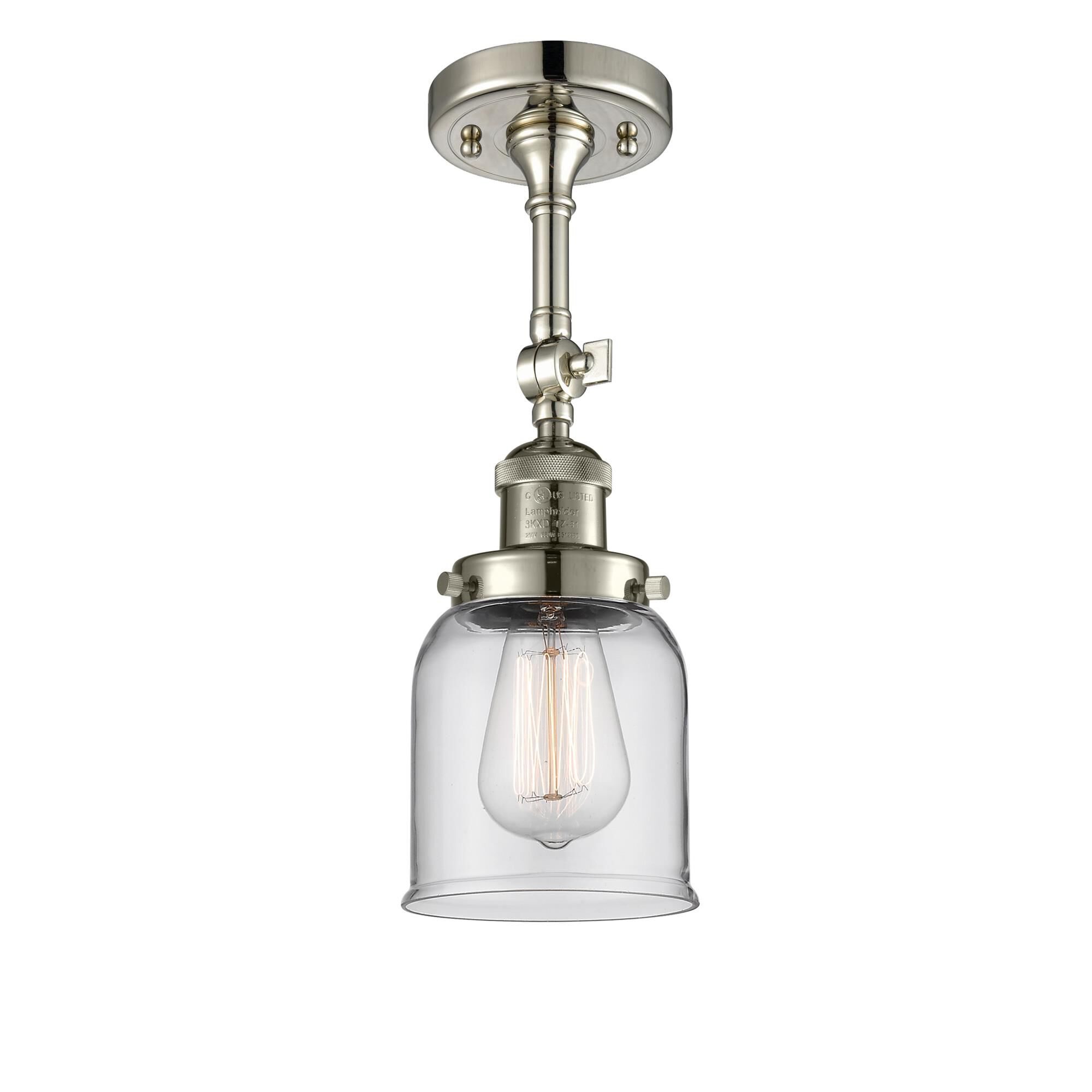 Shown in Polished Nickel finish and Clear glass