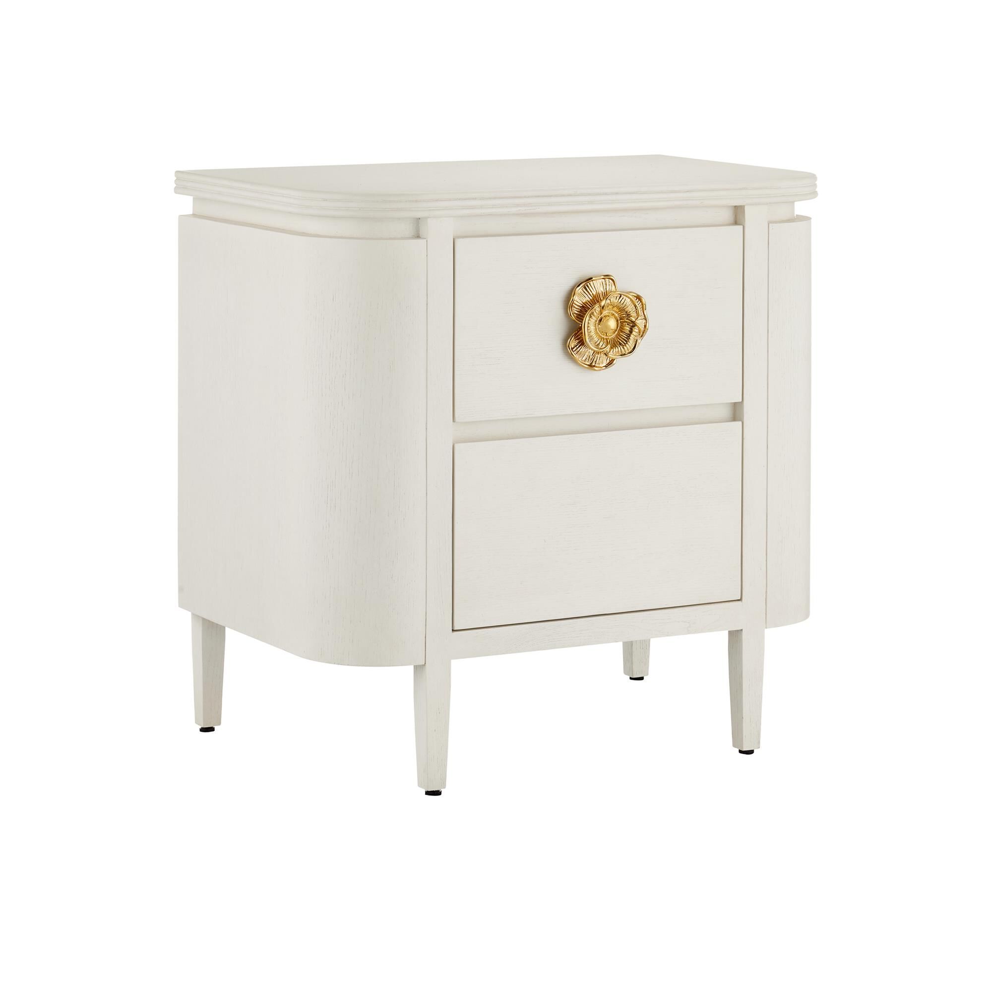 Shown in Cerused White and Brass finish
