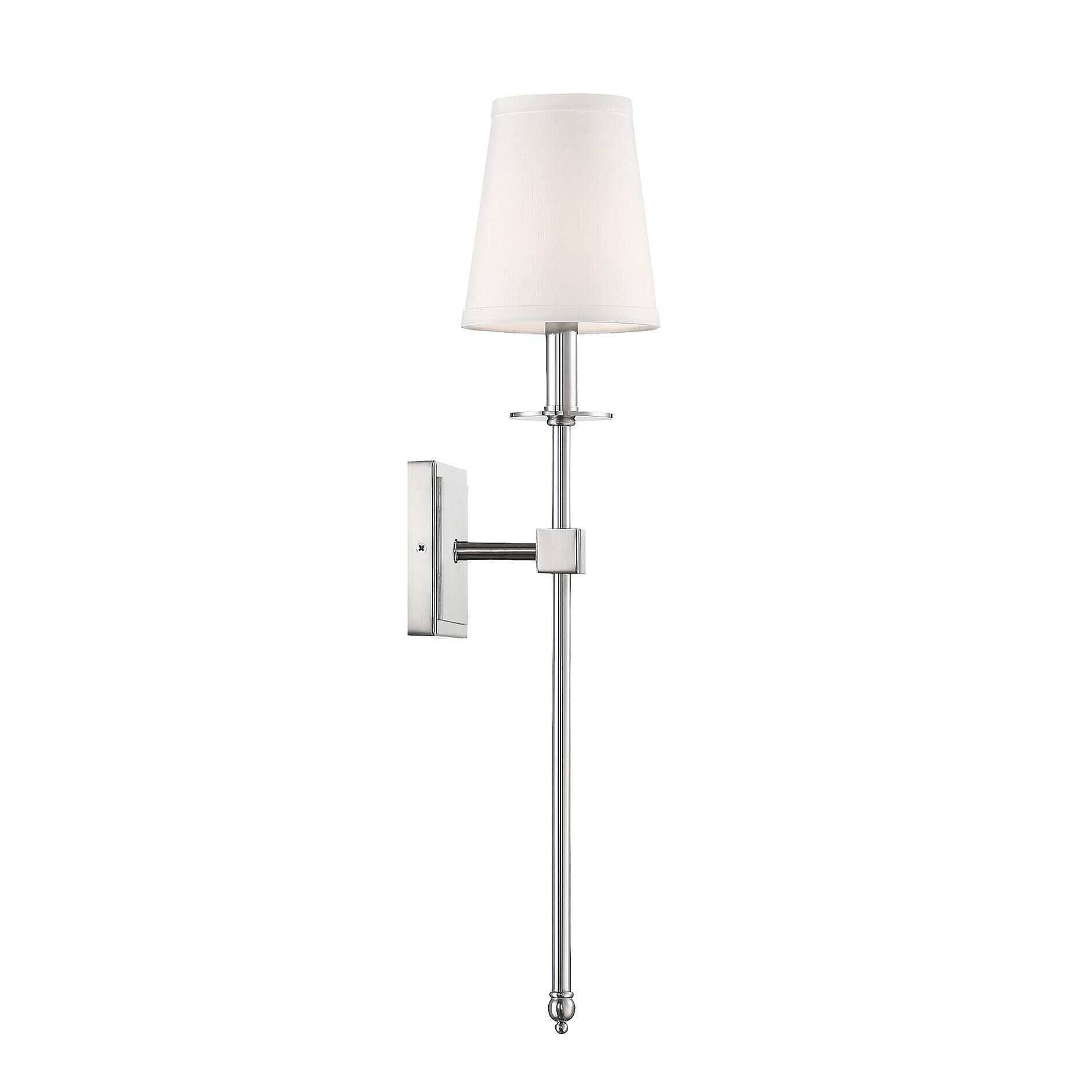 Shown in Polished Nickel finish and White shade