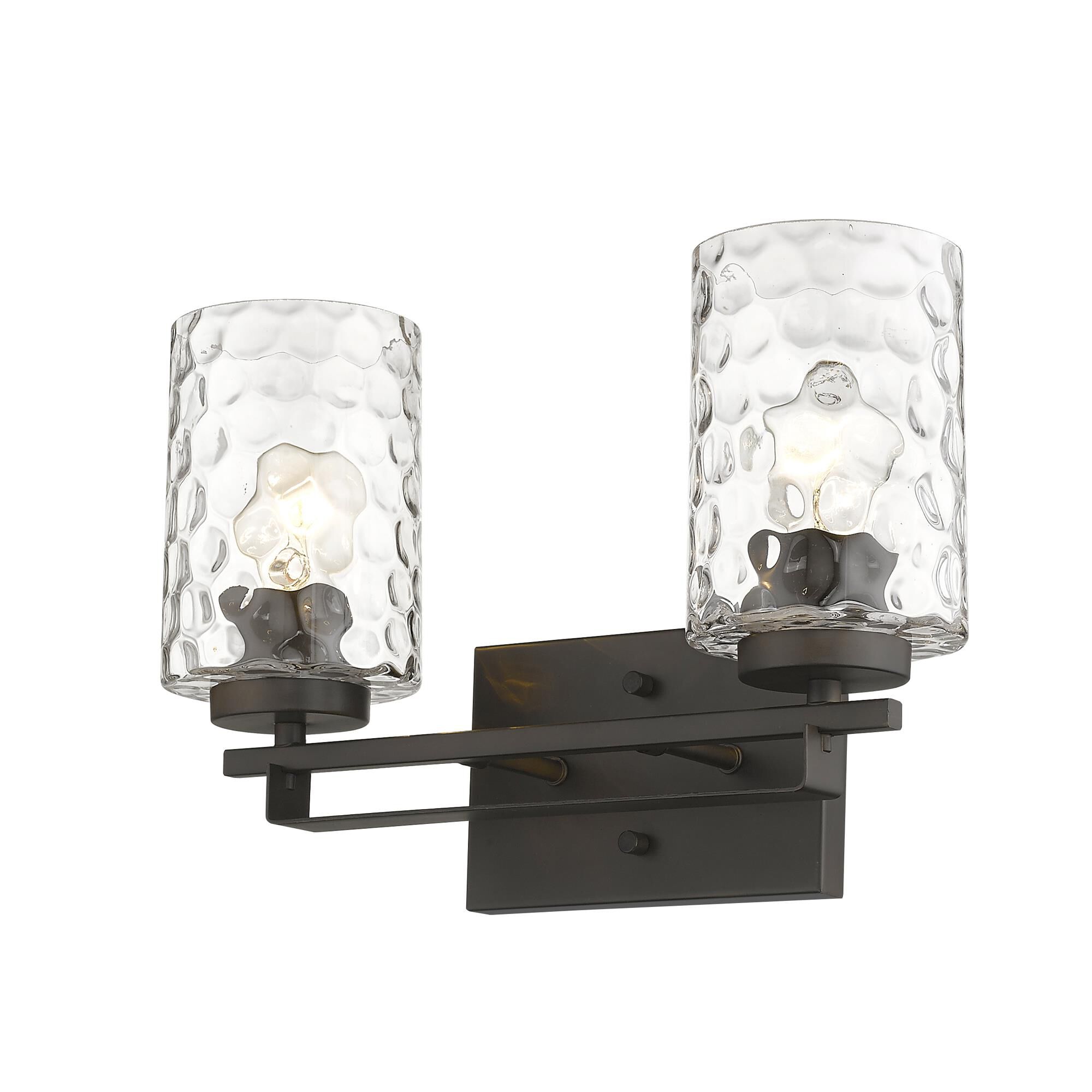 Shown in Oil-Rubbed Bronze finish and Clear glass and Clear, Optic Cylindrical Glass shade