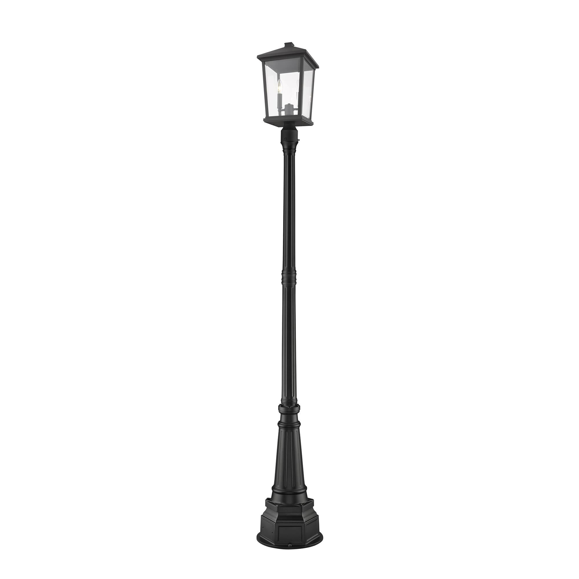 Shown in Black finish and Glass shade