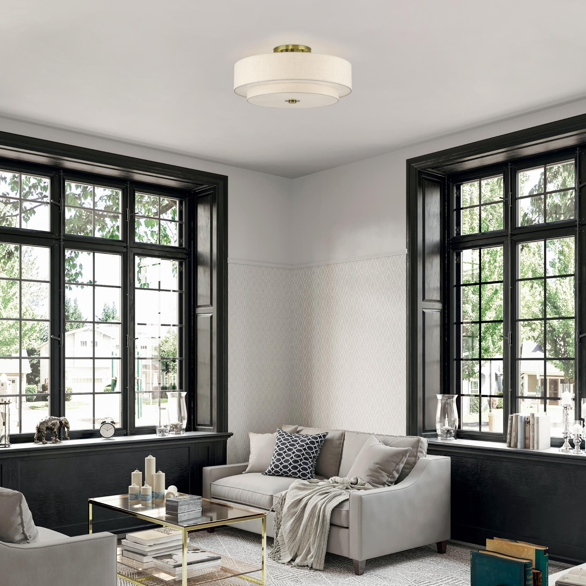 Monroe 30 Inch Semi Flush Mount by Livex Lighting