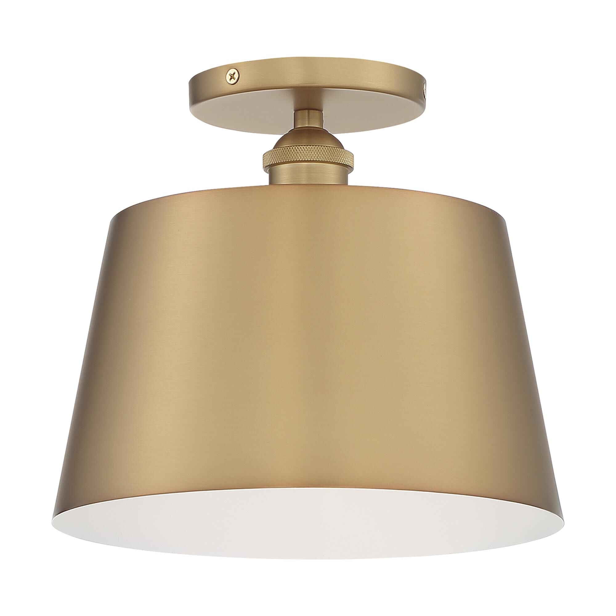 Shown in Brushed Brass / White Accents finish