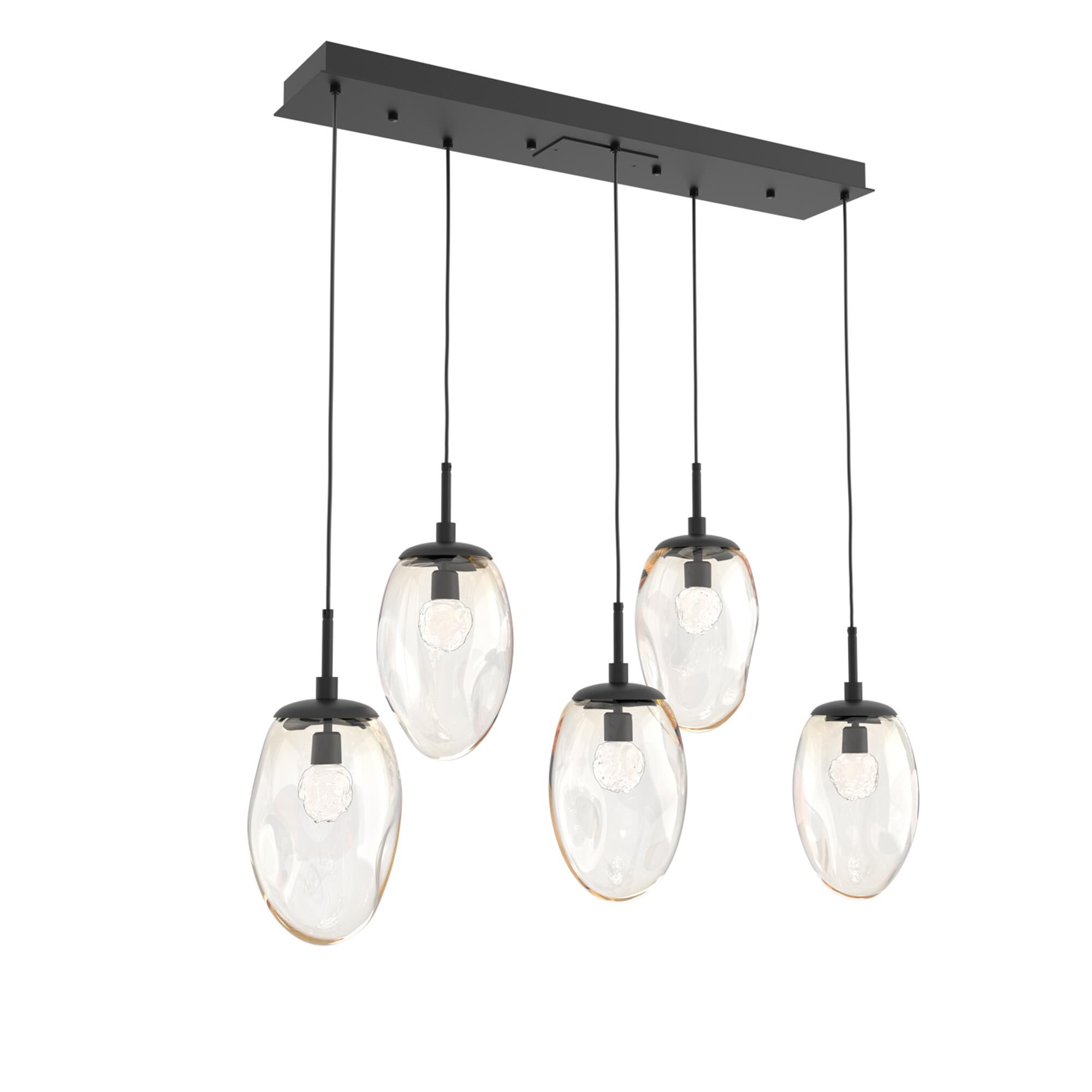 Shown in Matte Black finish and Floret Inner Amber Outer glass