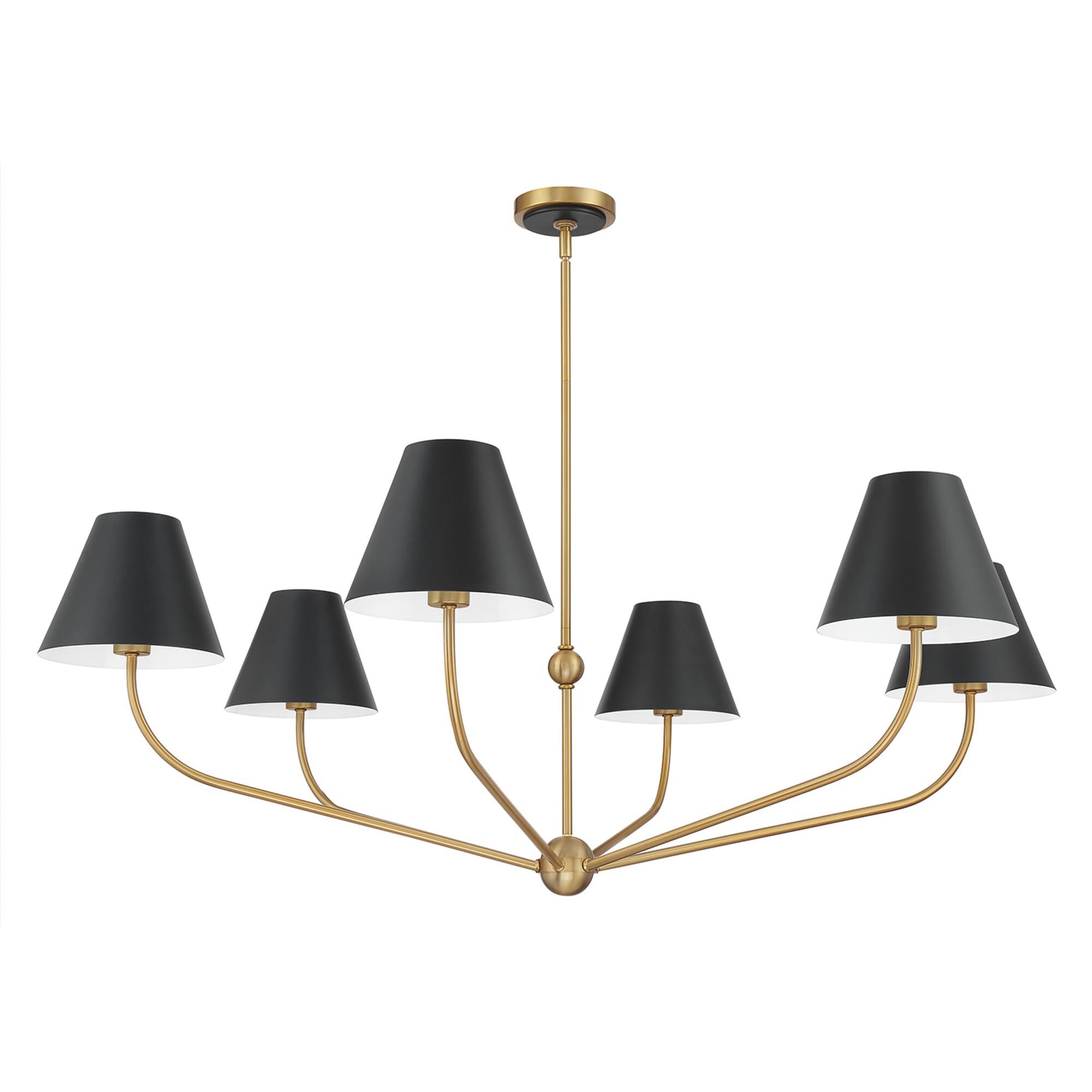 Shown in Vibrant Gold and Matte Black finish and Steel shade