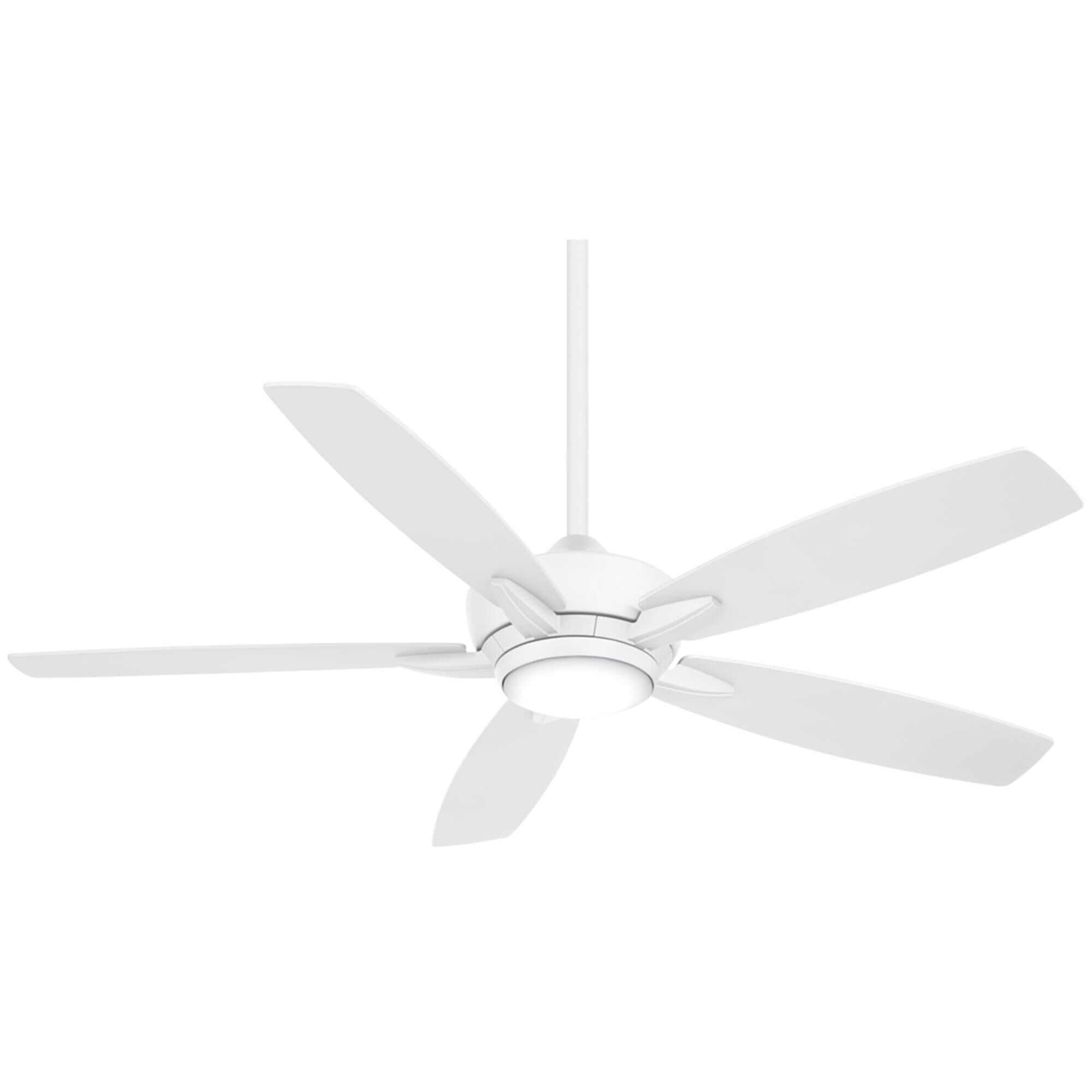 Shown in Flat White finish and Glass shade