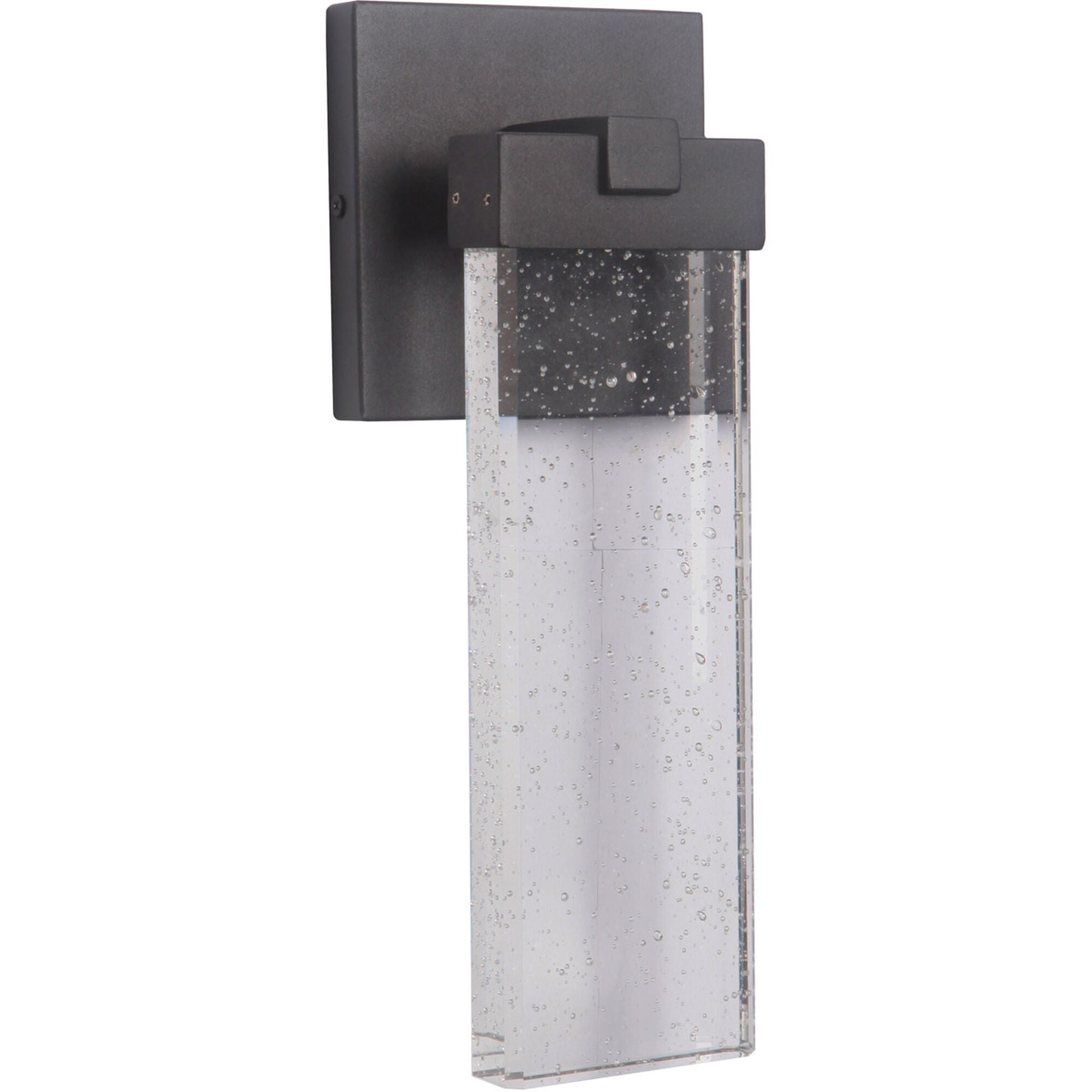 Shown in Textured Matte Black finish and Oxygen Infused K-9 crystal and 0.0 glass and 0.0 shade and Rectangle accent
