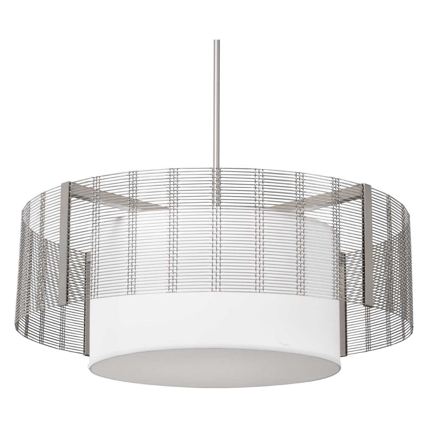 Shown in Metallic Beige Silver finish and Without Glass glass and White Linen shade