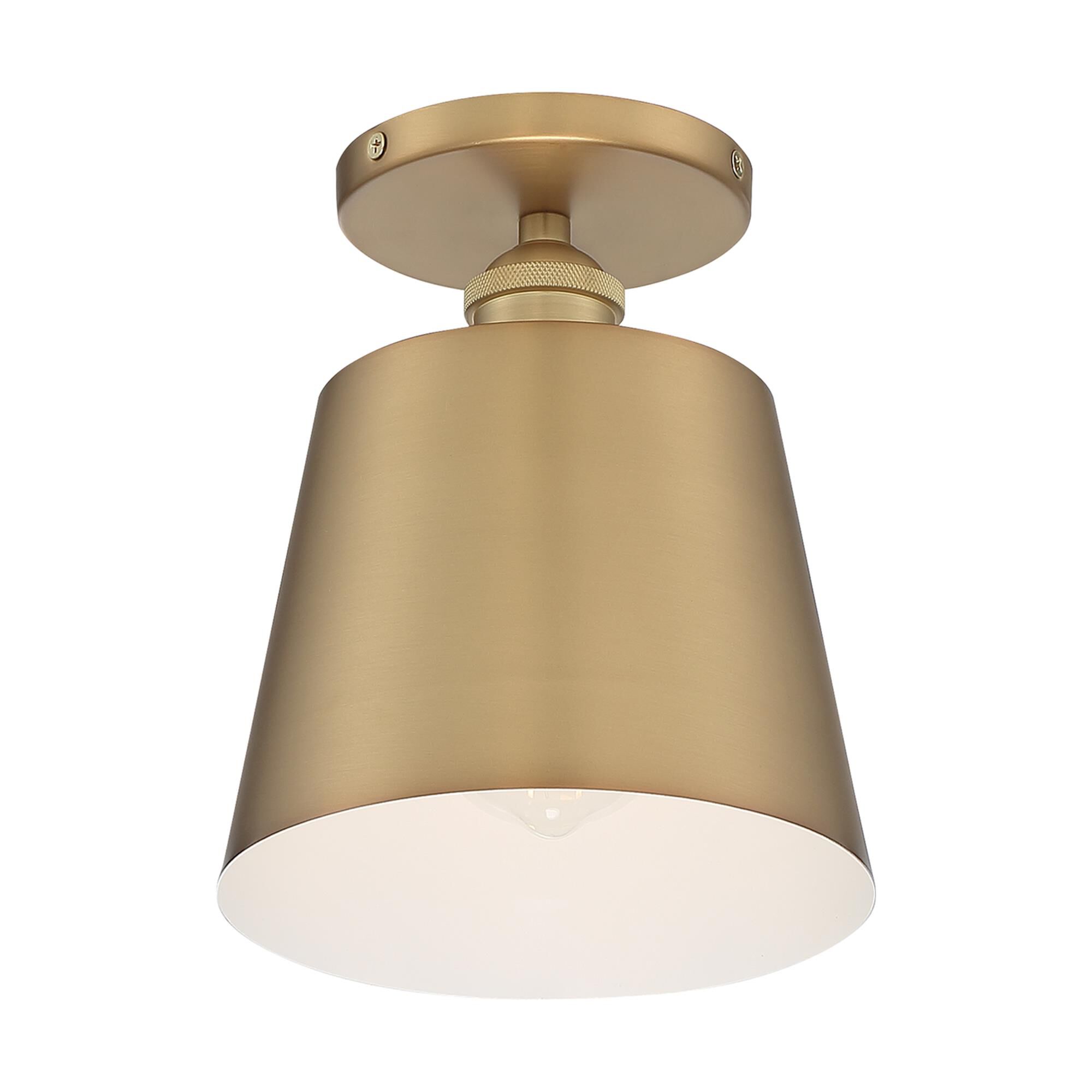 Shown in Brushed Brass / White Accents finish