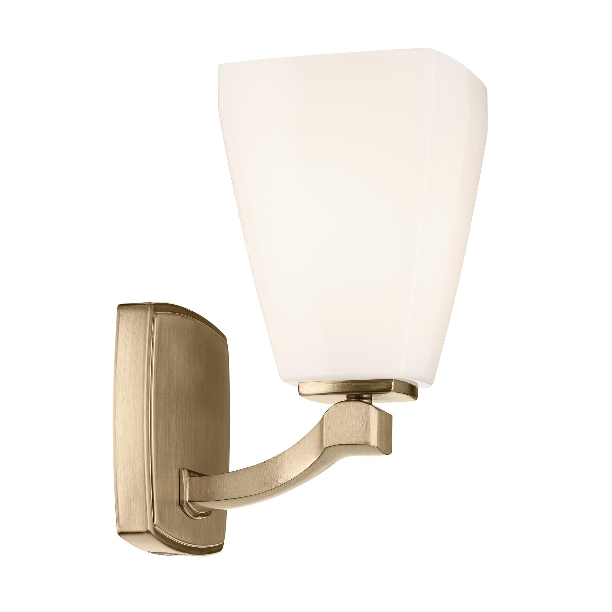 Shown in Champagne Bronze finish and Opal glass