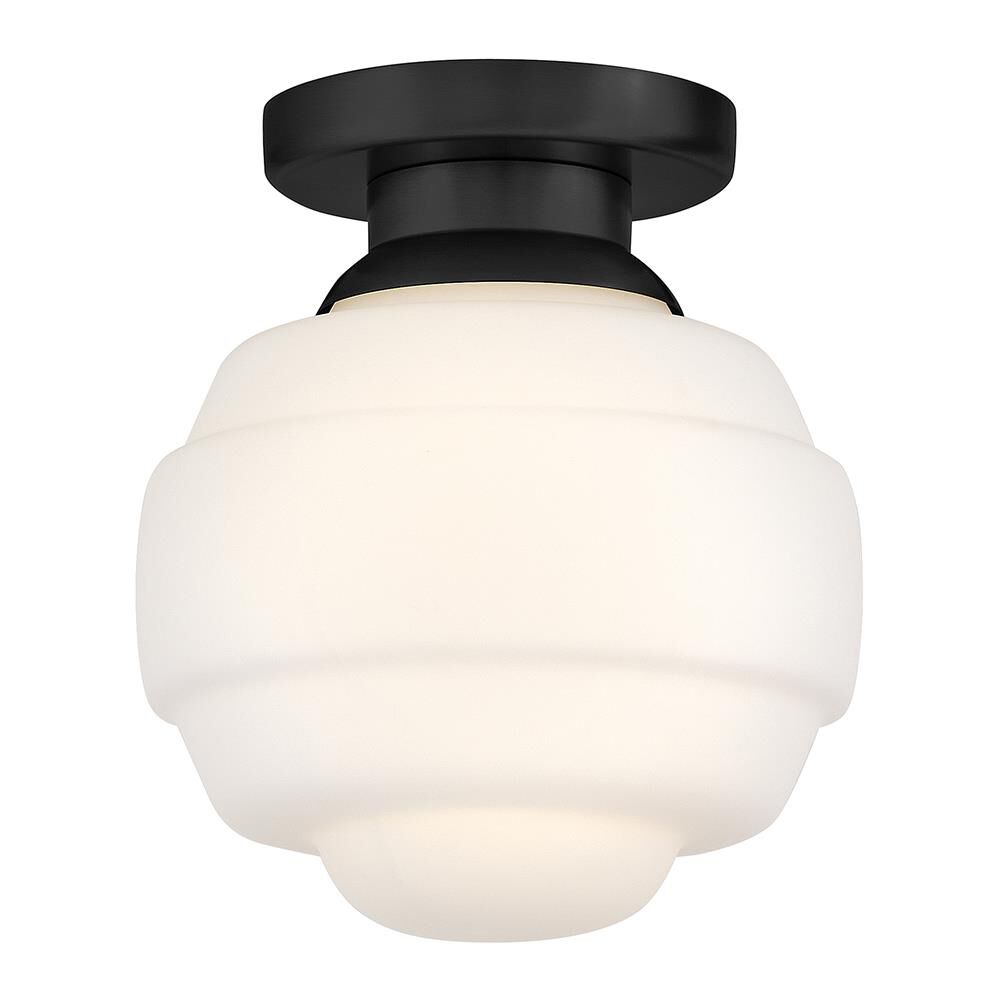 Shown in Black finish and Etched Opal glass