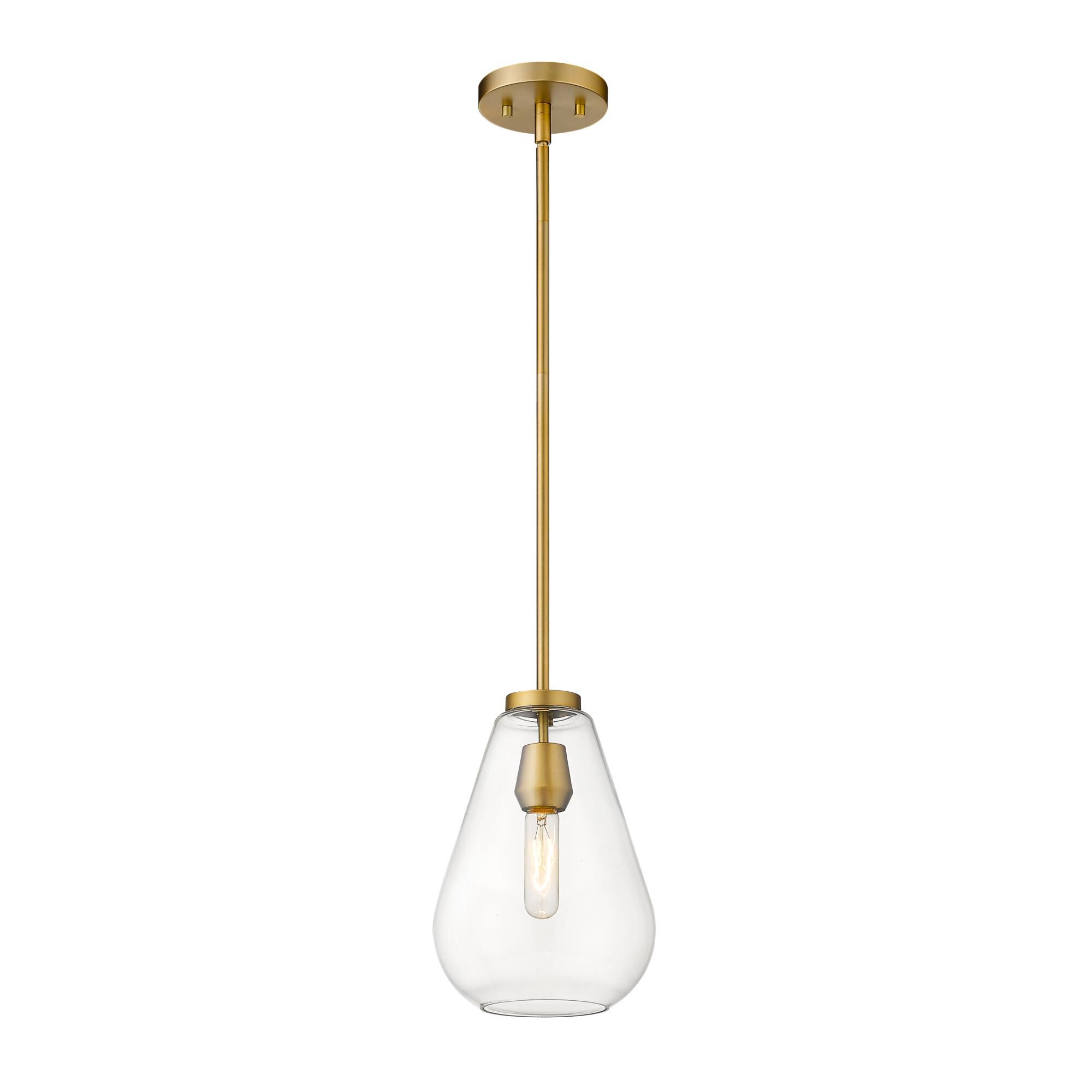 Shown in Olde Brass finish and Glass shade
