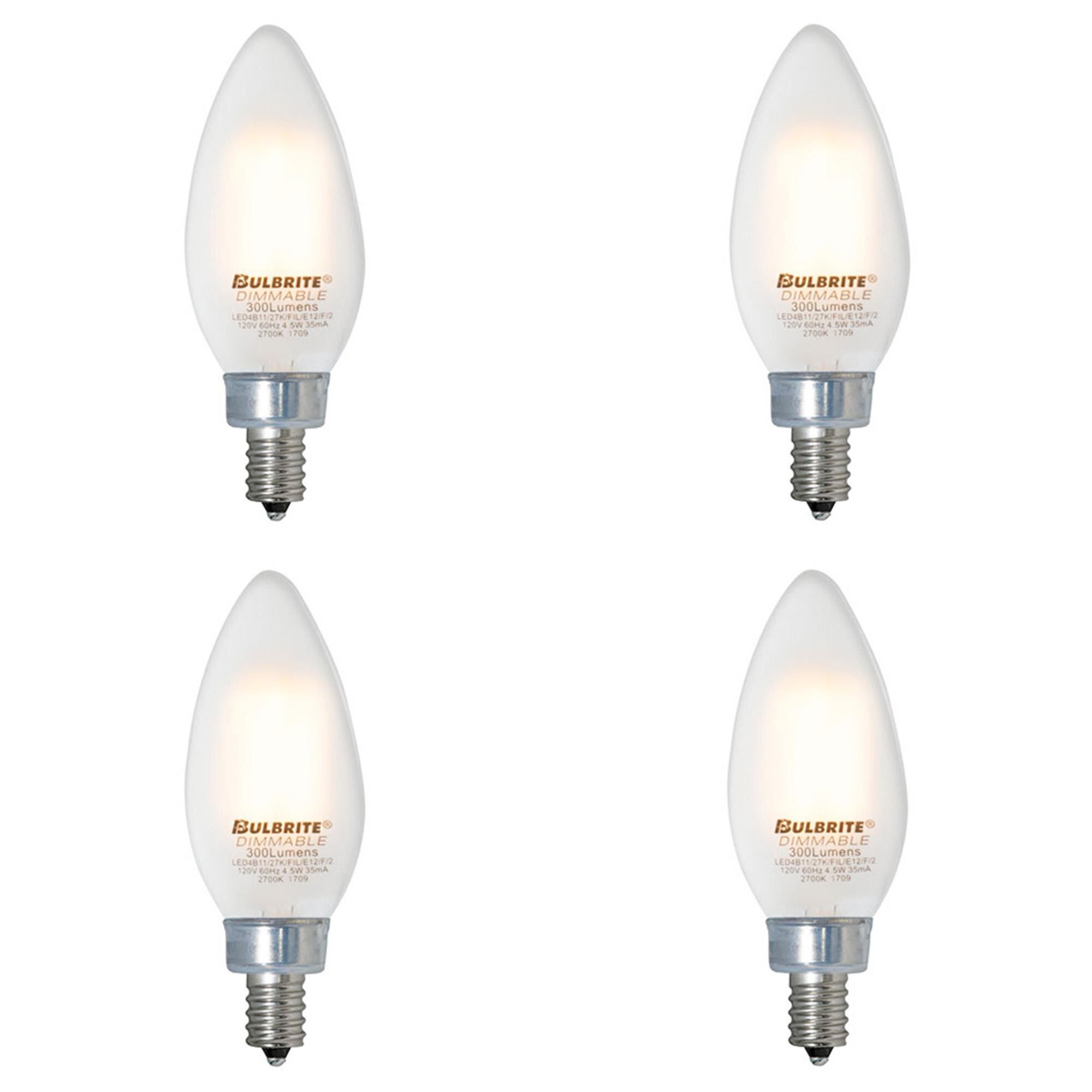 Dimmable 3.60 Watt 2700K B11 LED Light Bulb,