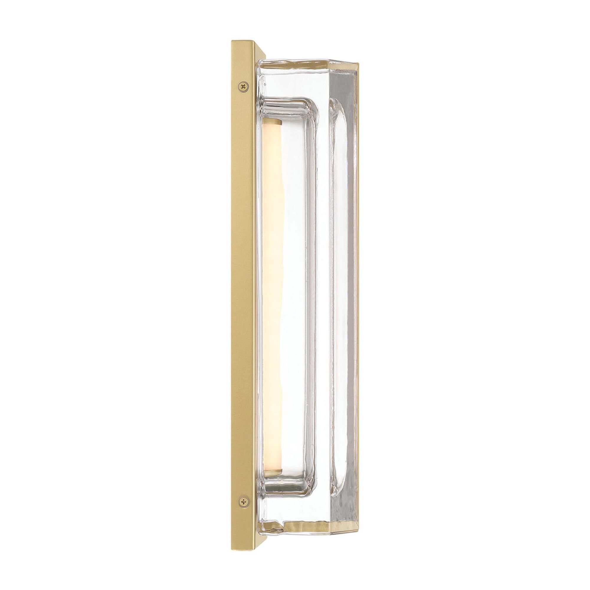 Shown in Gold finish and Clear glass