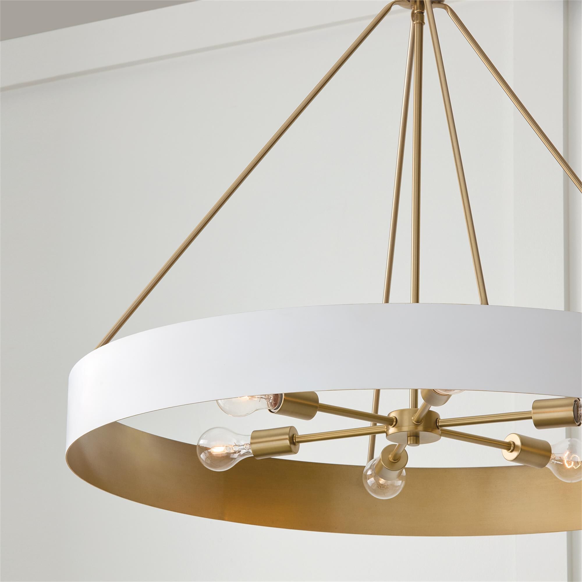 Shown in Matte Brass and White finish