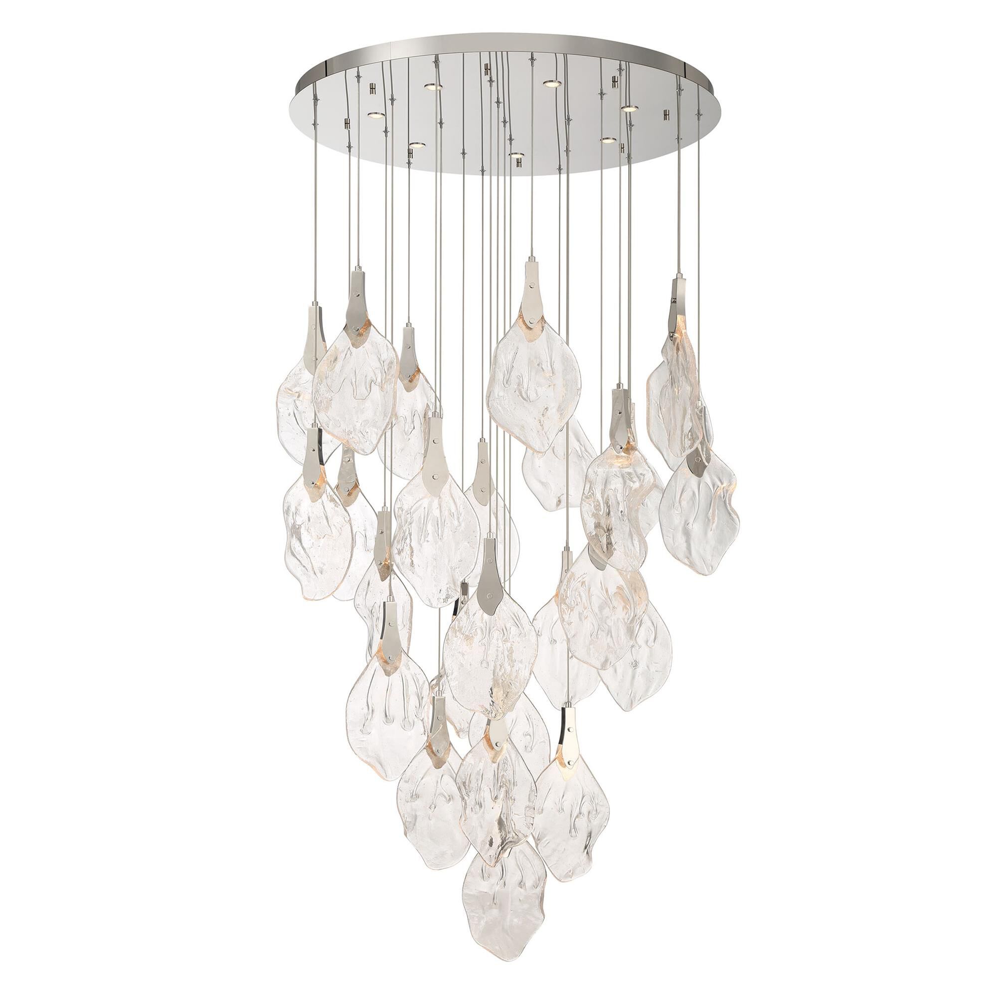 Shown in Polished Nickel finish and Clear Organic glass