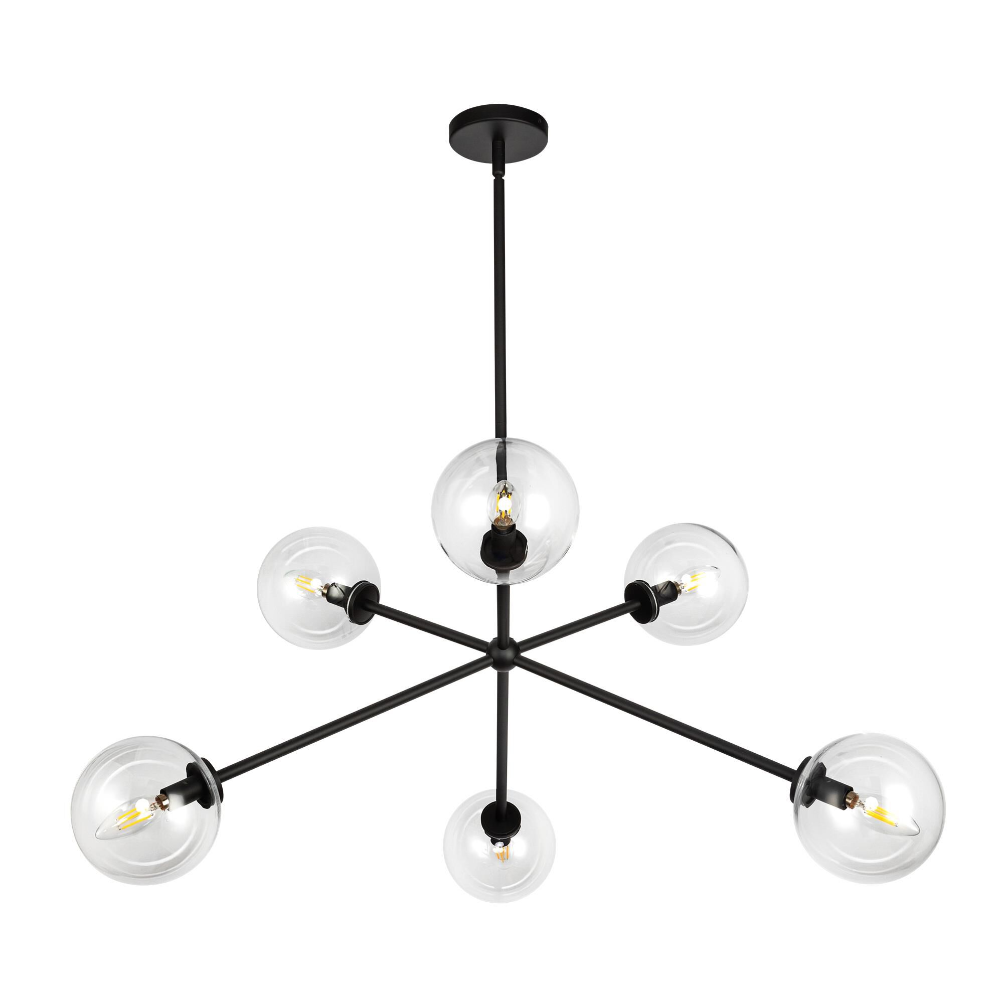 Shown in Aged Brass/Clear Glass|matte Black/Clear Glass finish and Clear glass and Clear Glass shade