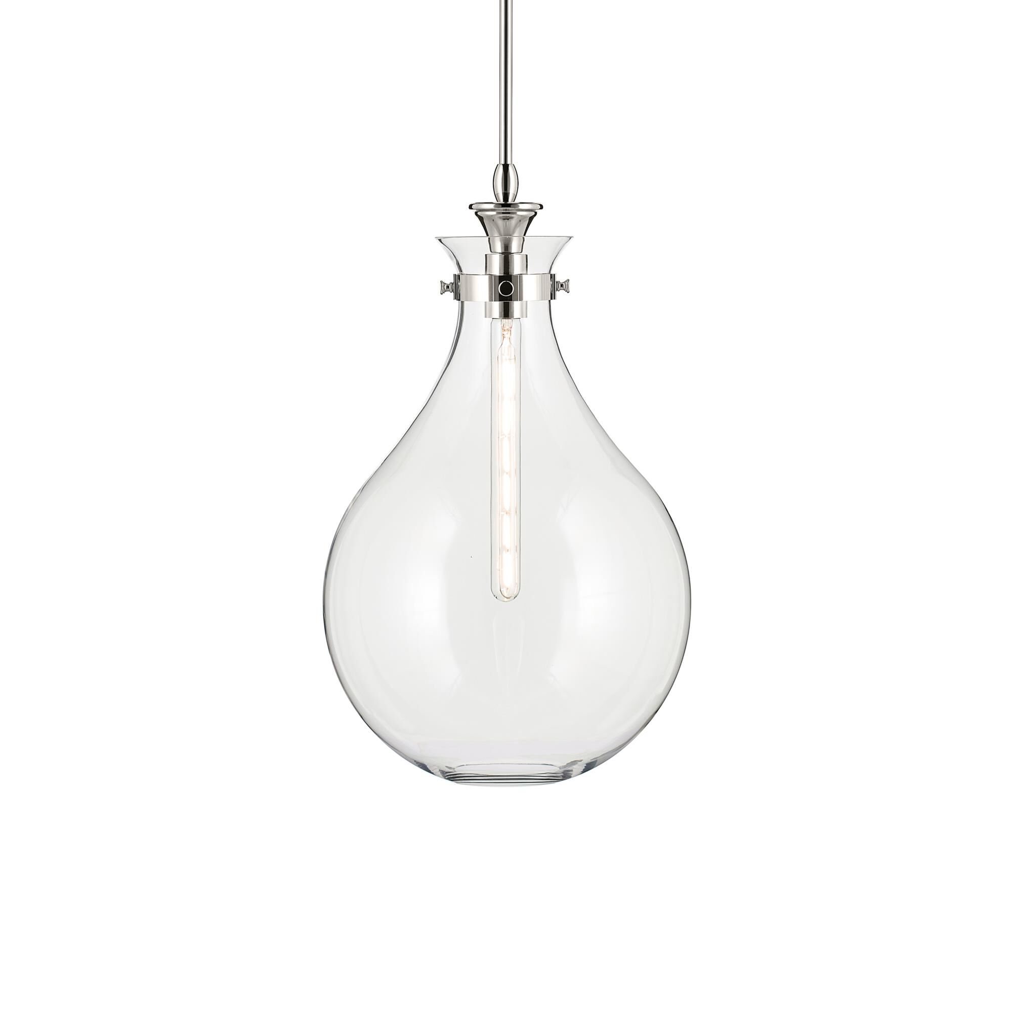 Shown in Polished Nickel finish and Clear glass