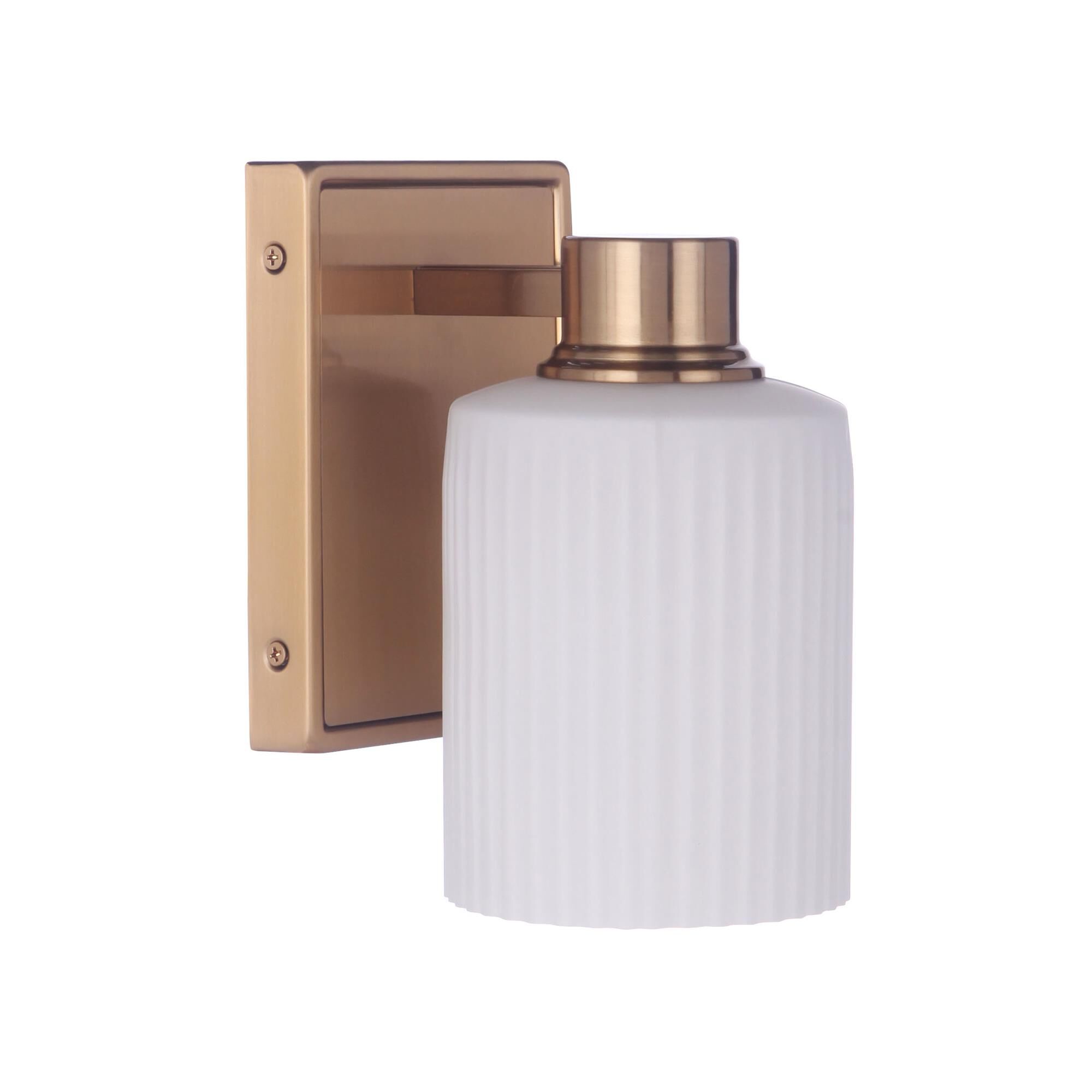 Shown in Satin Brass finish and Frostwhite glass