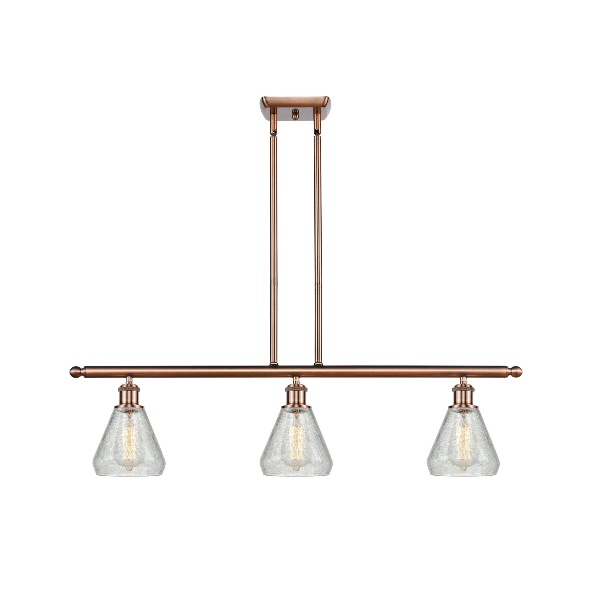 Shown in Antique Copper finish and Cone glass and Glass shade
