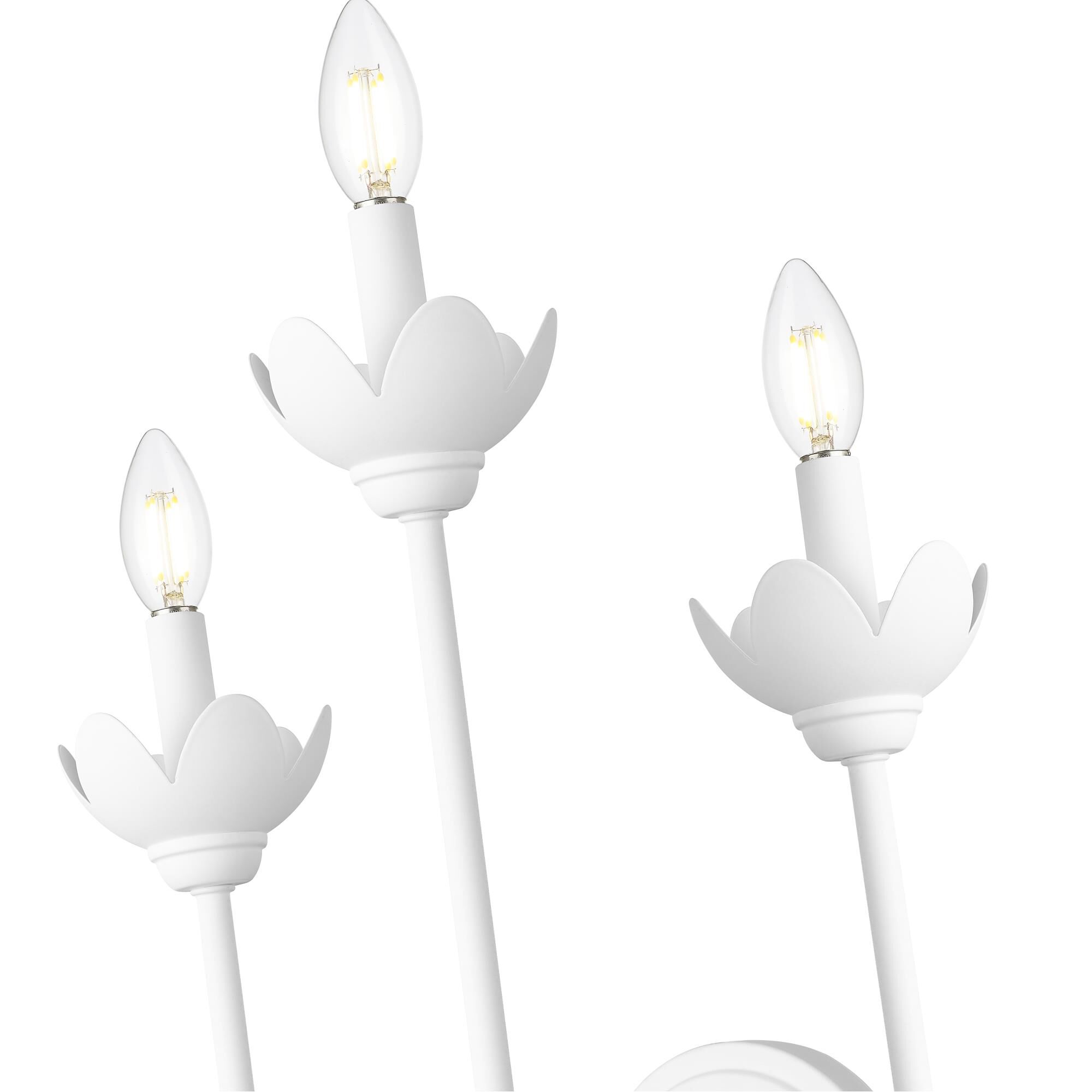 Shown in Textured White finish and Clear Ribbed glass and Clear Ribbed shade