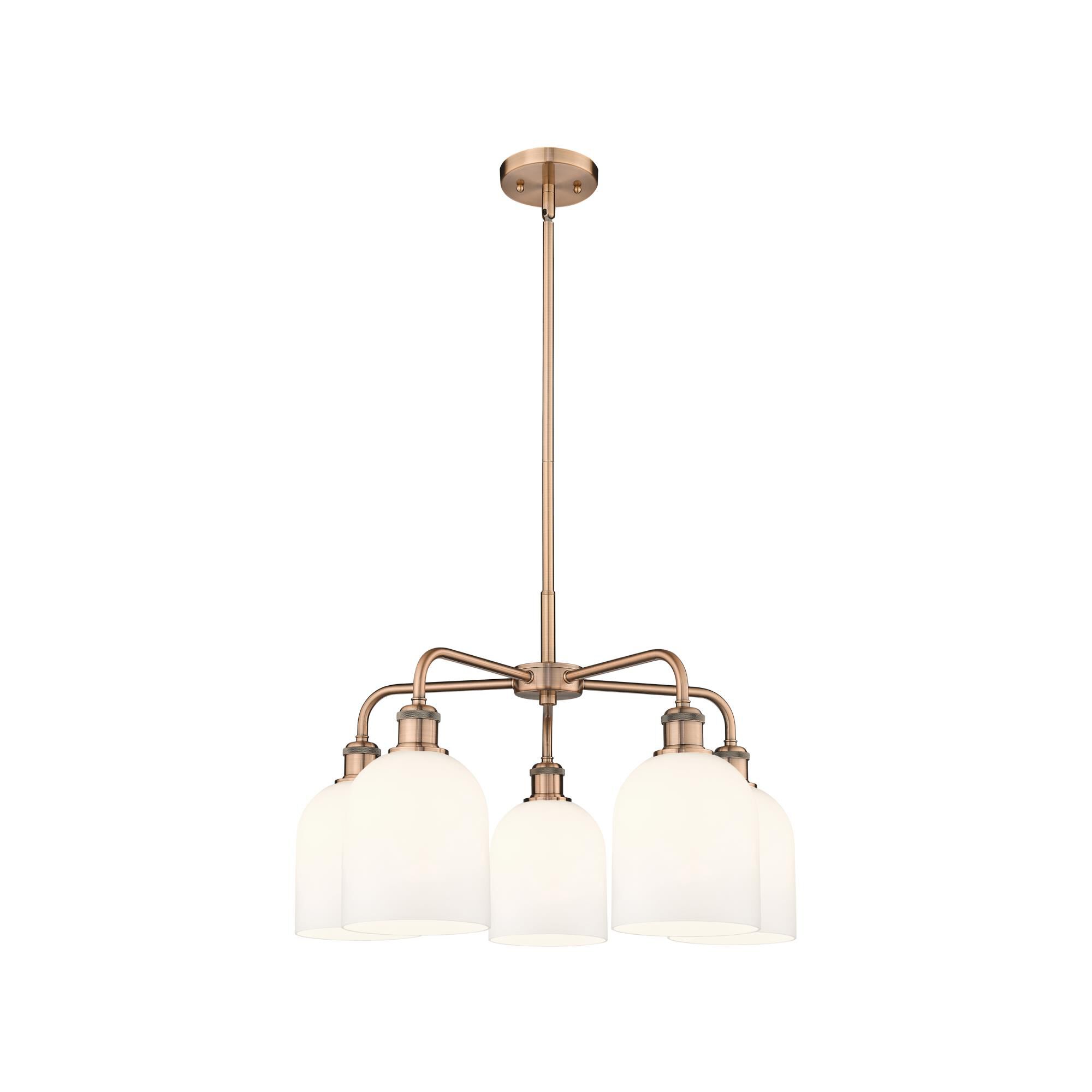 Shown in Antique Copper finish and Gloss White glass