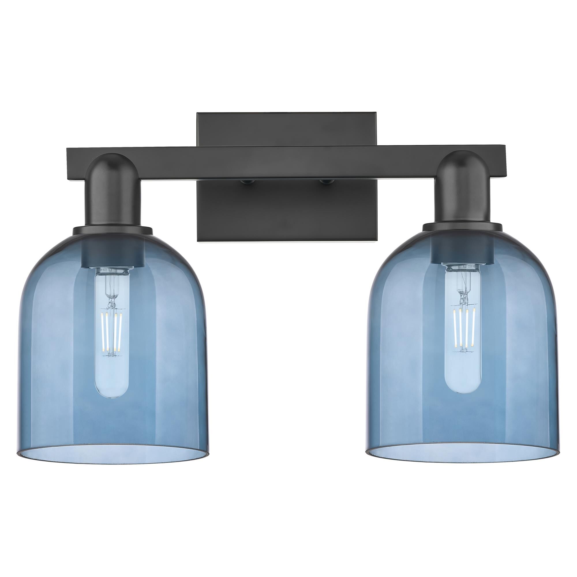 Shown in Matte Black finish and Blue glass