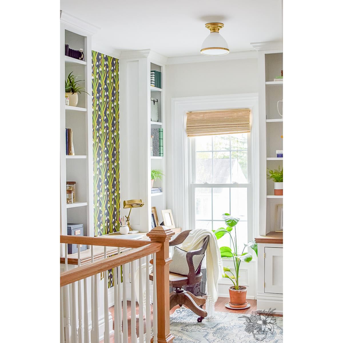 Shown in Aged Brass finish and Opal Glossy glass