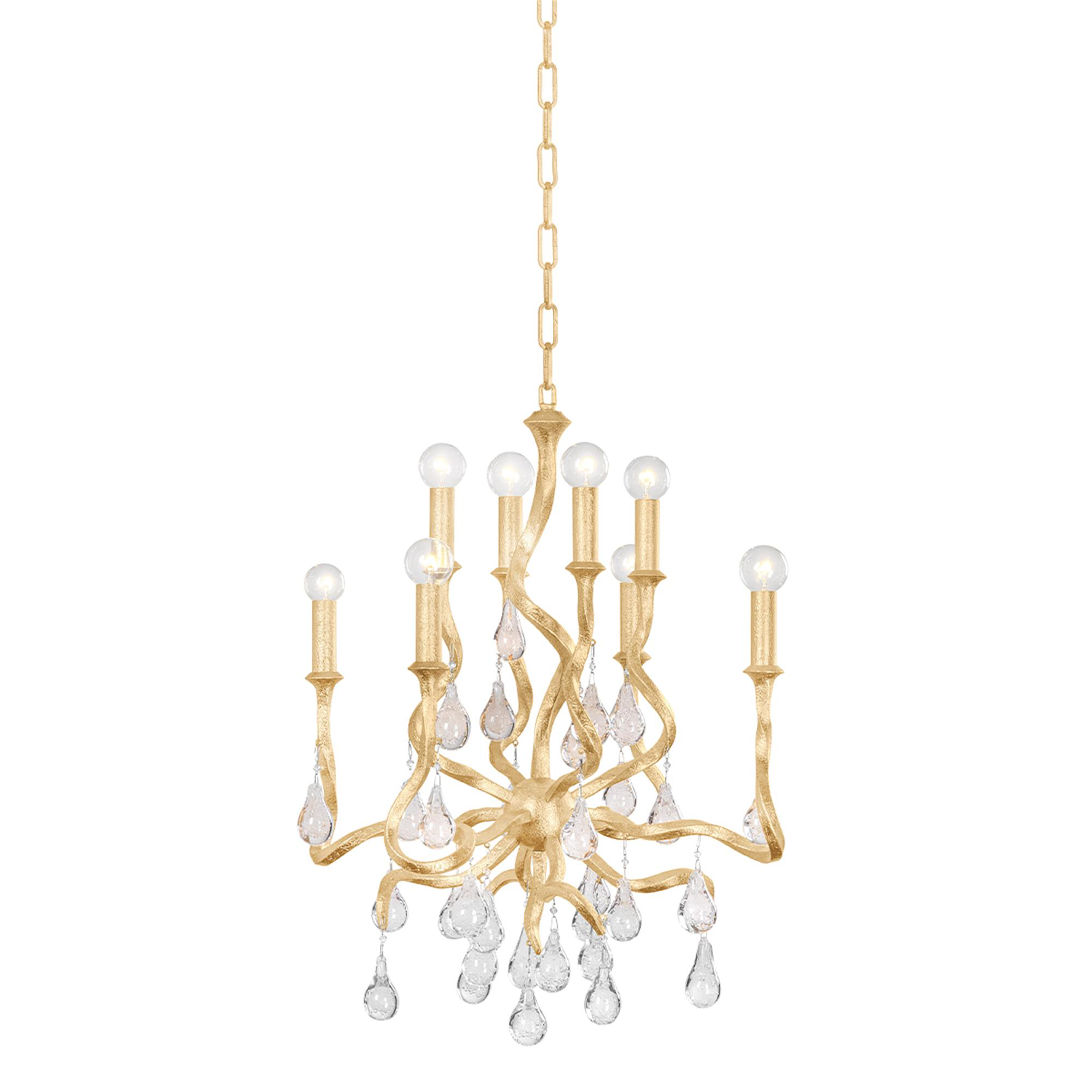 Shown in Gold Leaf finish and Clear glass