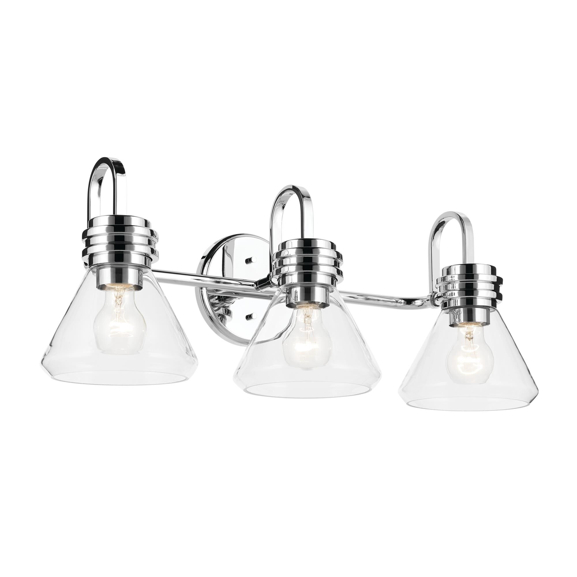 Shown in Chrome finish and Clear glass