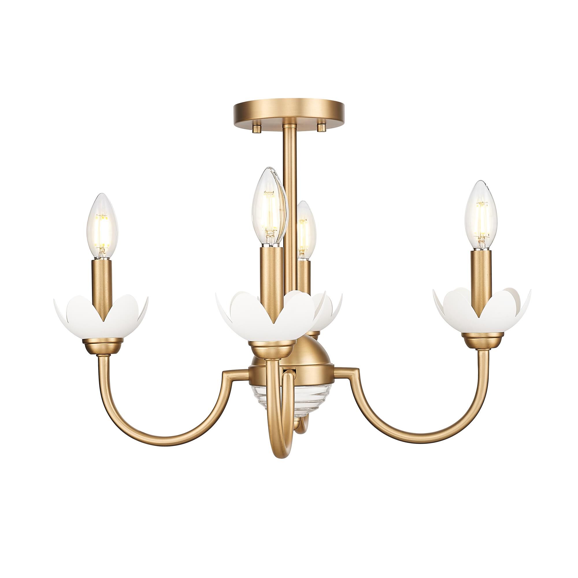 Shown in Modern Gold finish and Clear Ribbed glass and Clear Ribbed shade