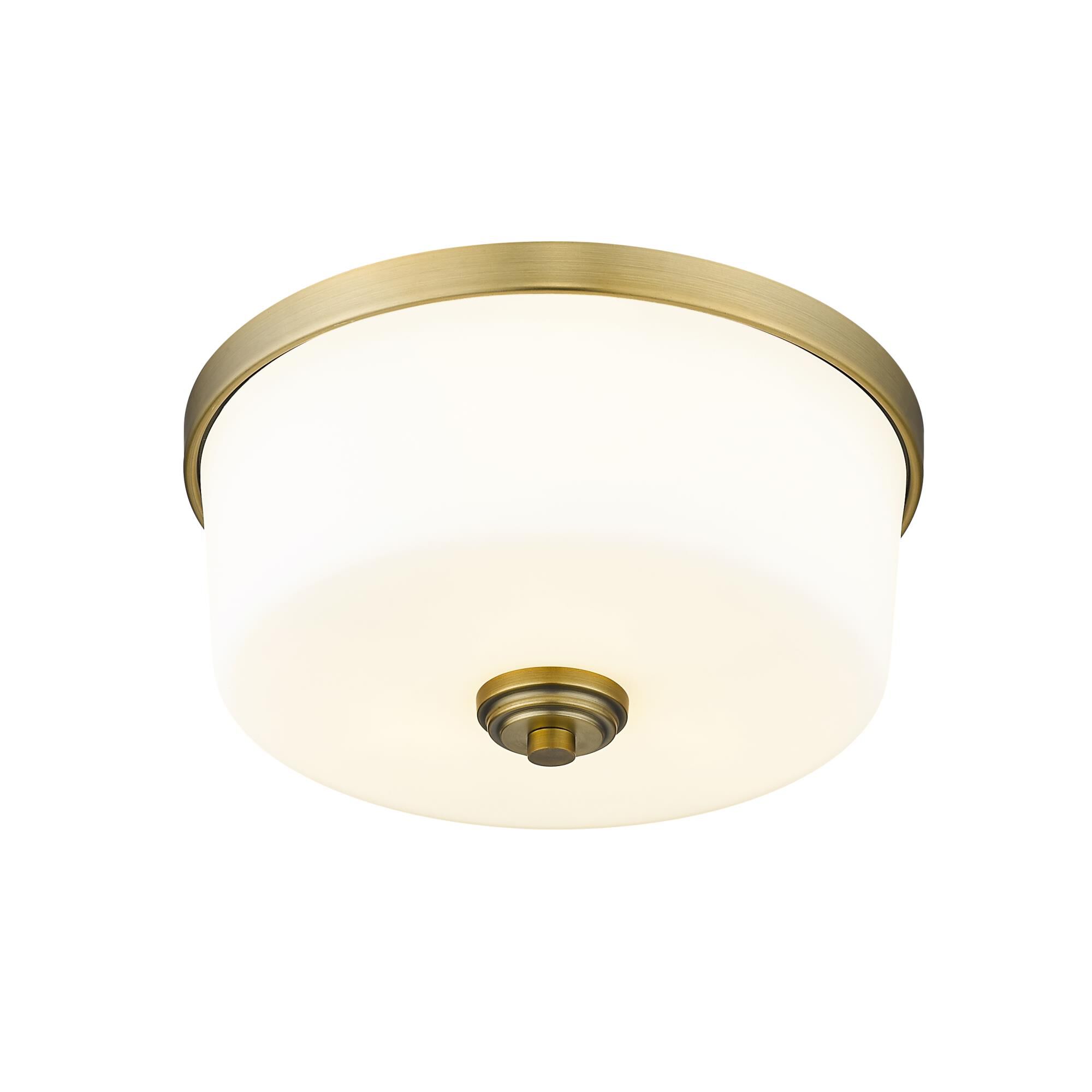 Shown in Heritage Brass finish and Glass shade
