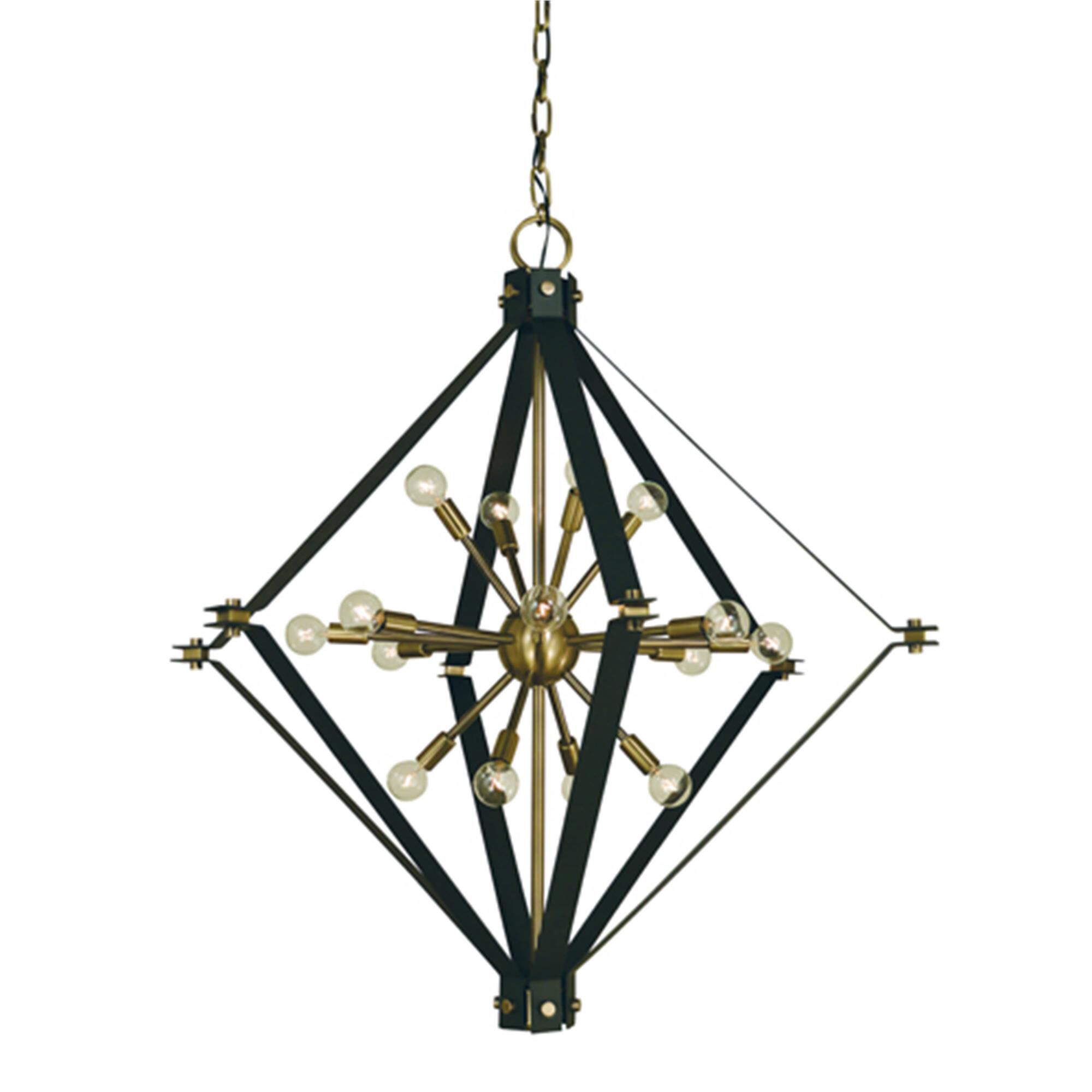 Shown in Antique Brass With Matte Black finish