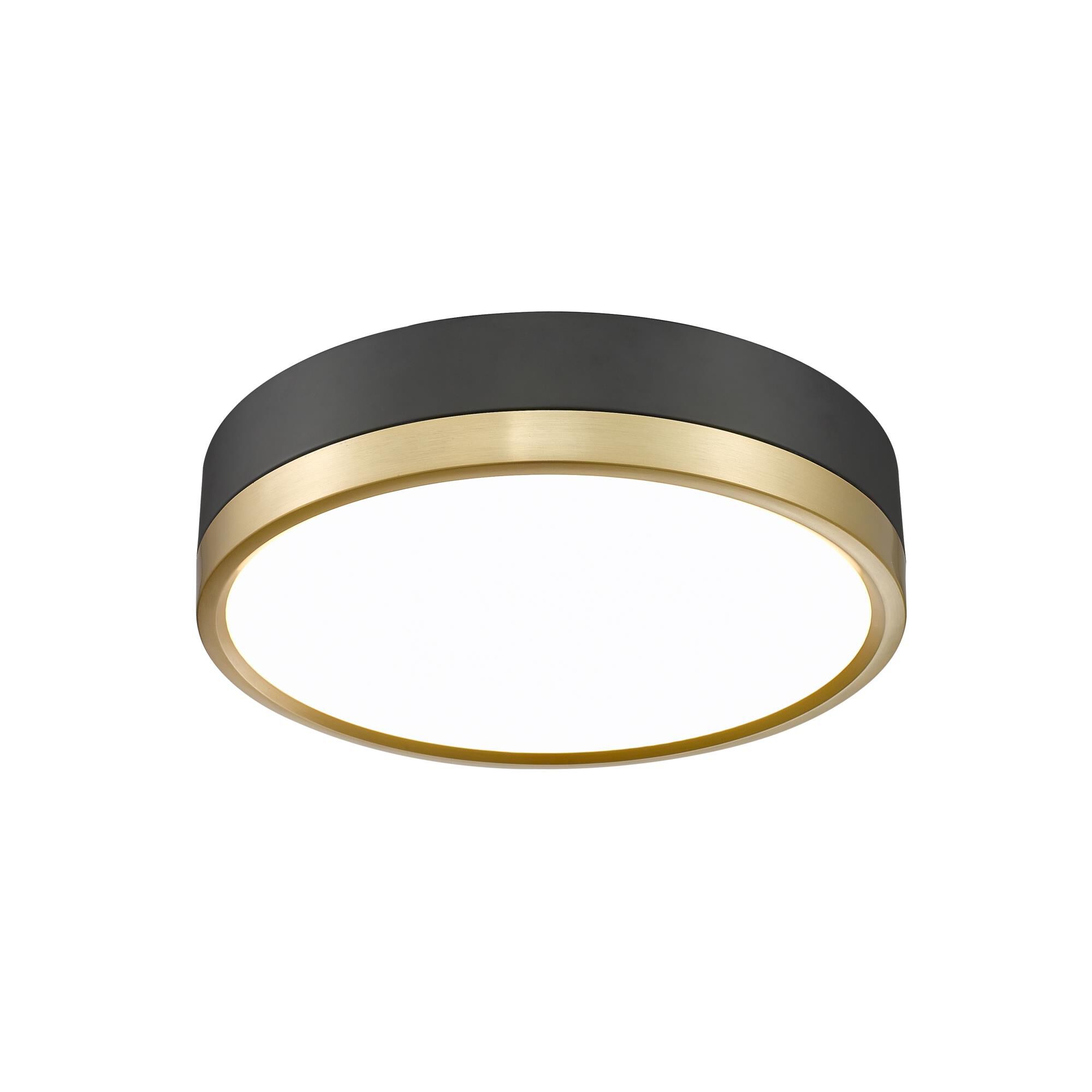 Shown in Matte Black + Modern Gold finish and Frosted glass and Frosted shade