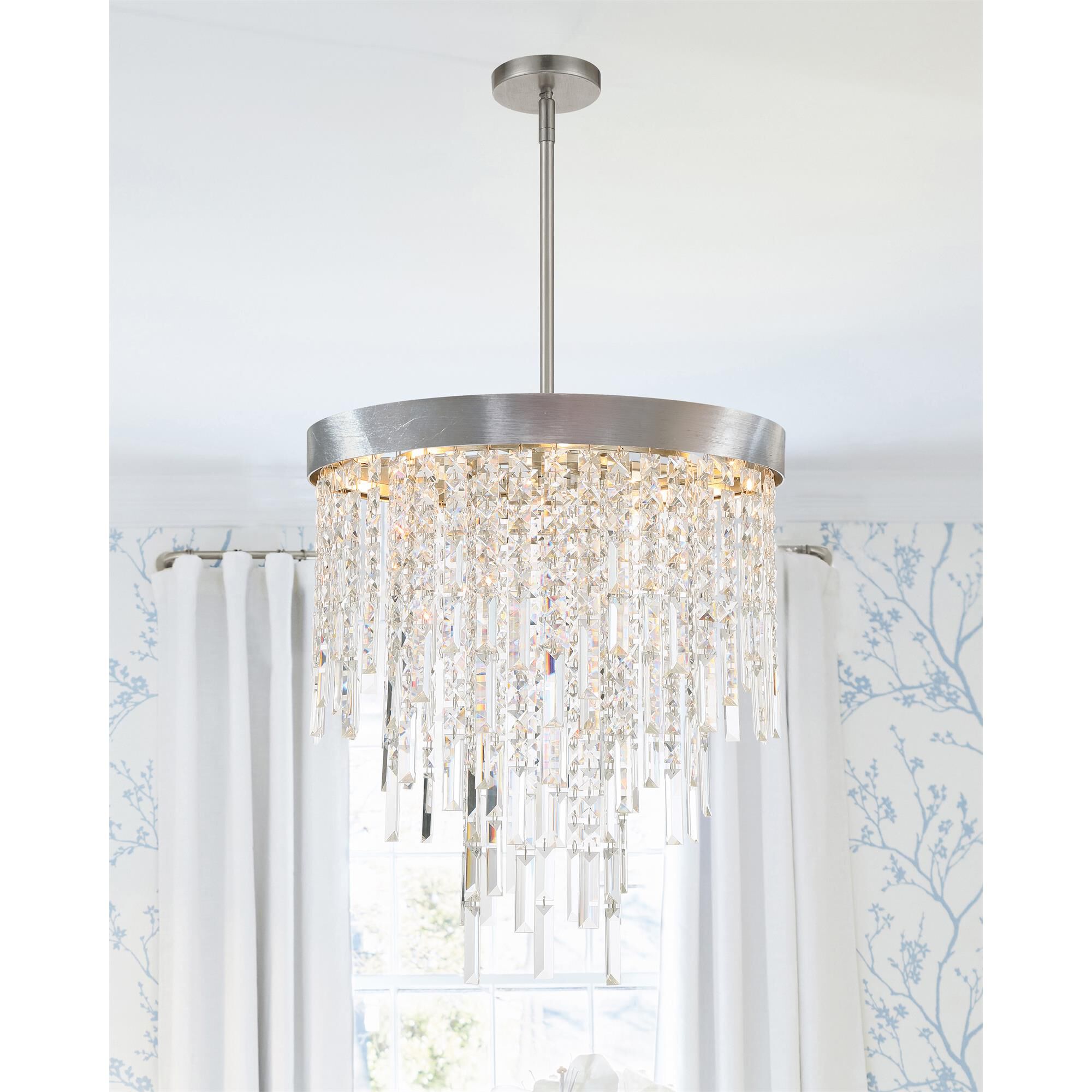 Shown in Antique Silver finish and Hand Cut crystal