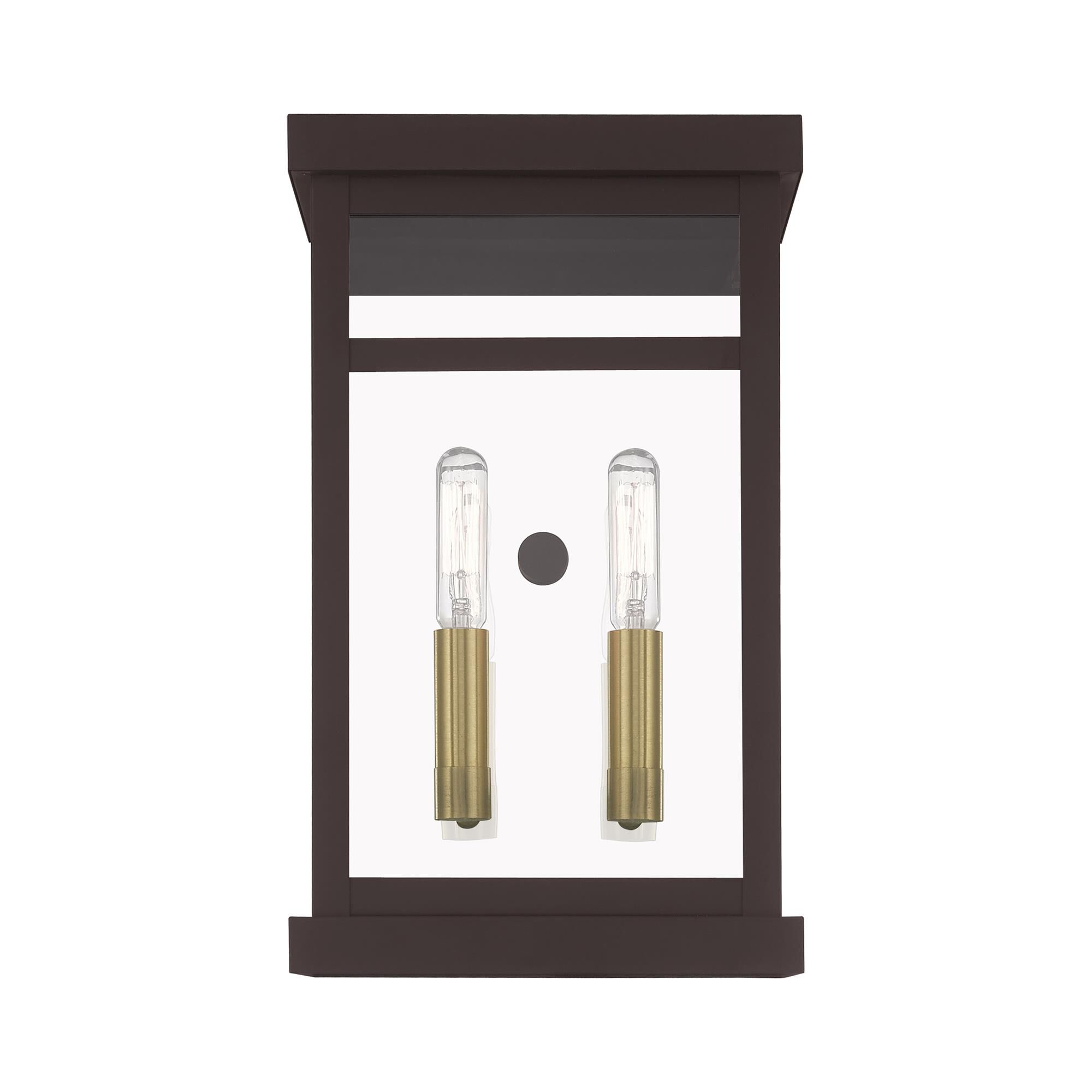 Shown in Bronze finish and Clear glass