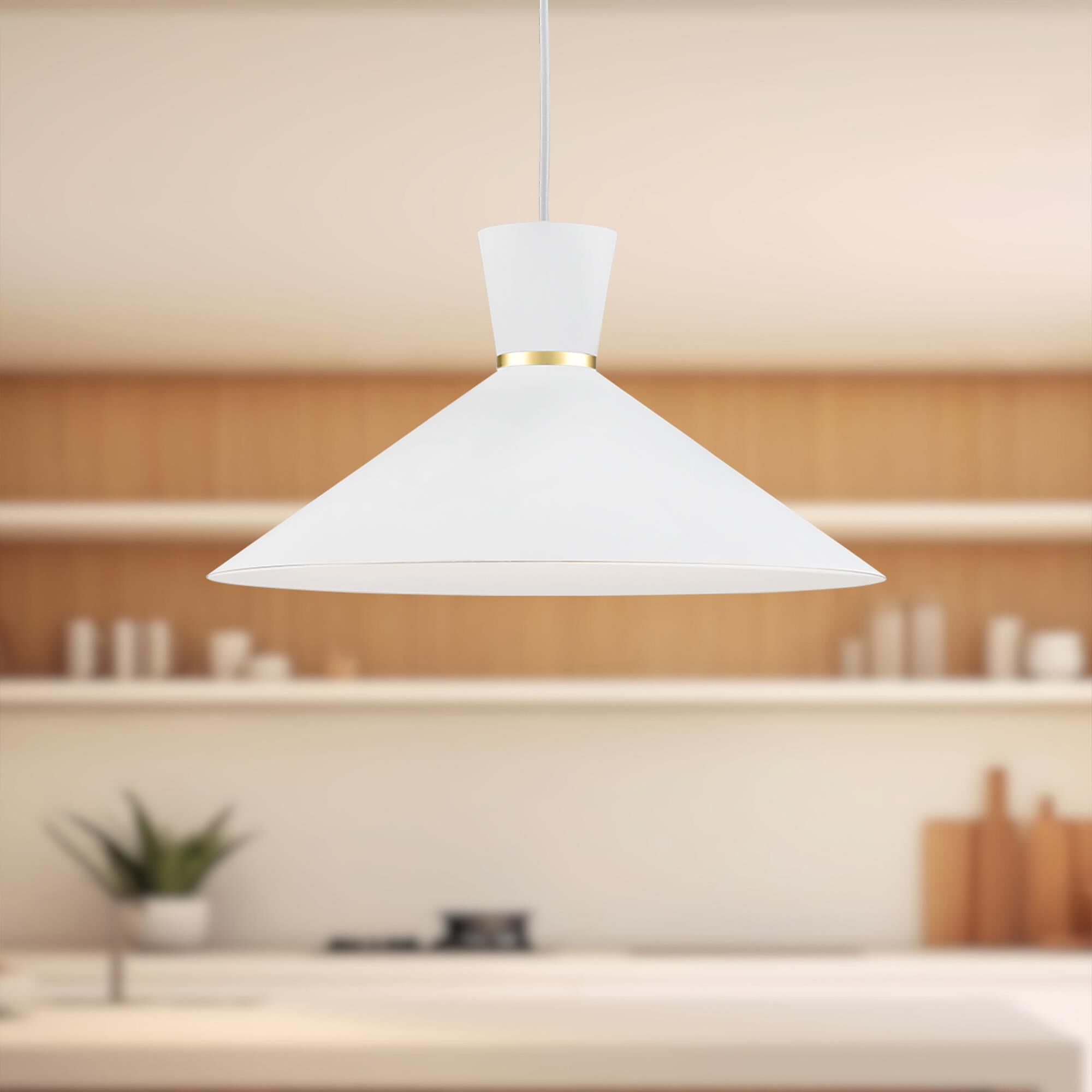 Shown in White - Gold finish and Aluminium shade