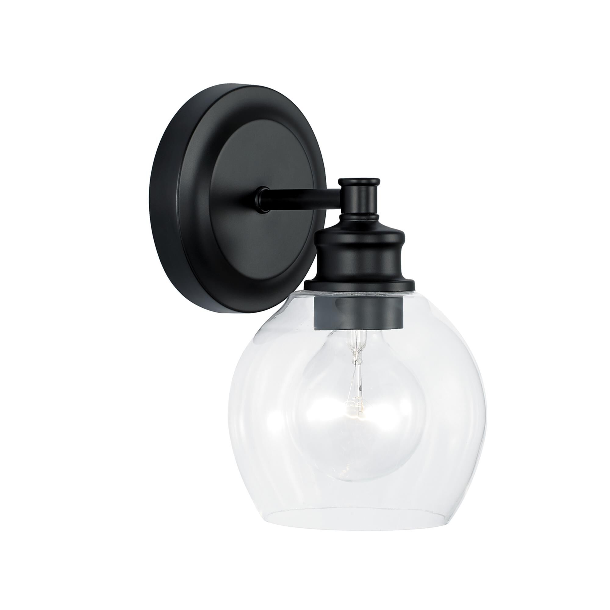 Shown in Matte Black finish and Clear glass