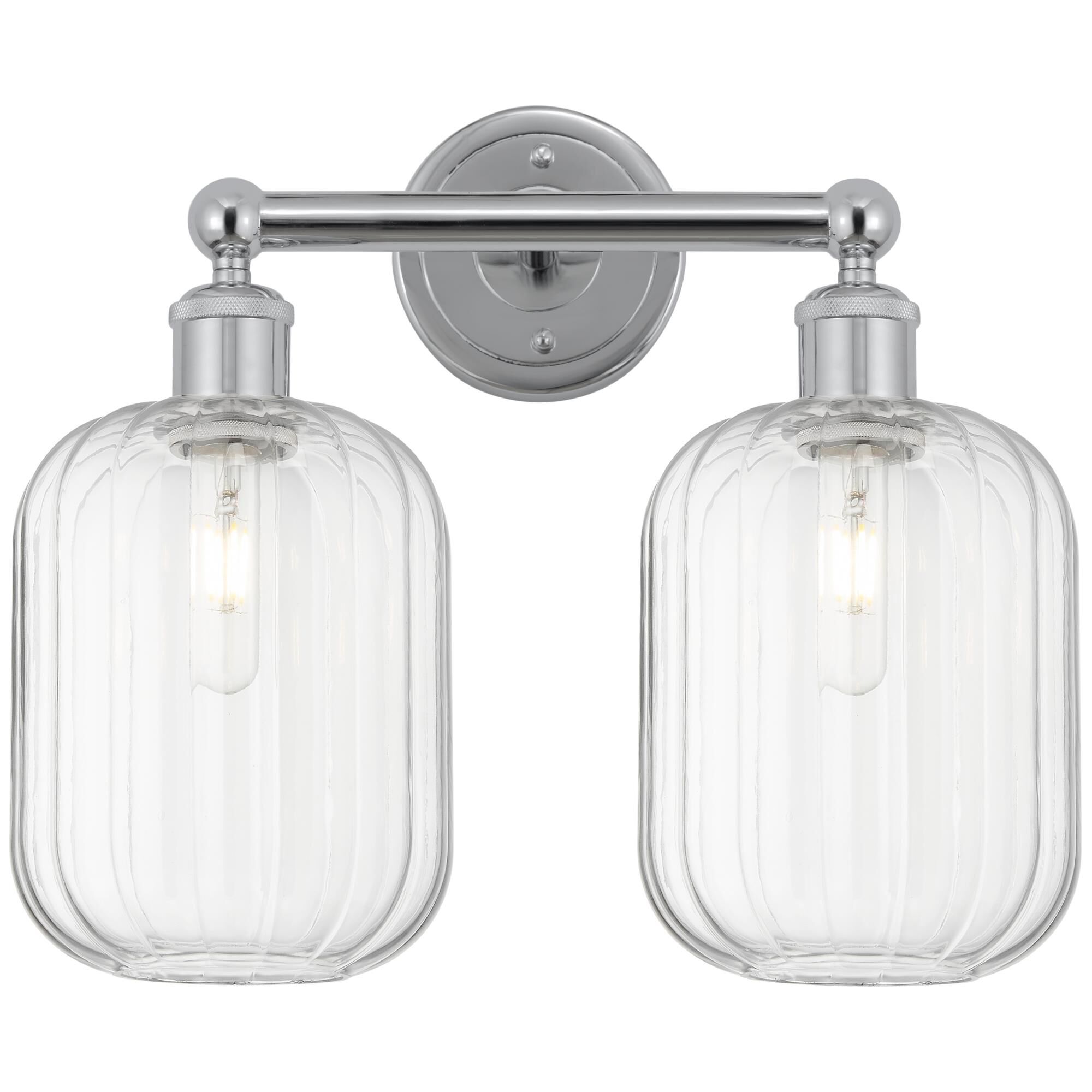 Shown in Polished Chrome finish and Clear glass