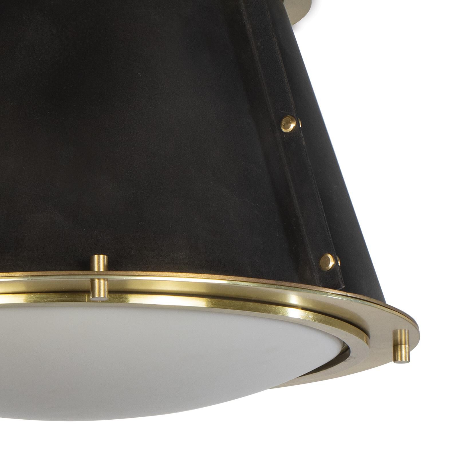 Shown in Blackened Brass finish and - None - shade
