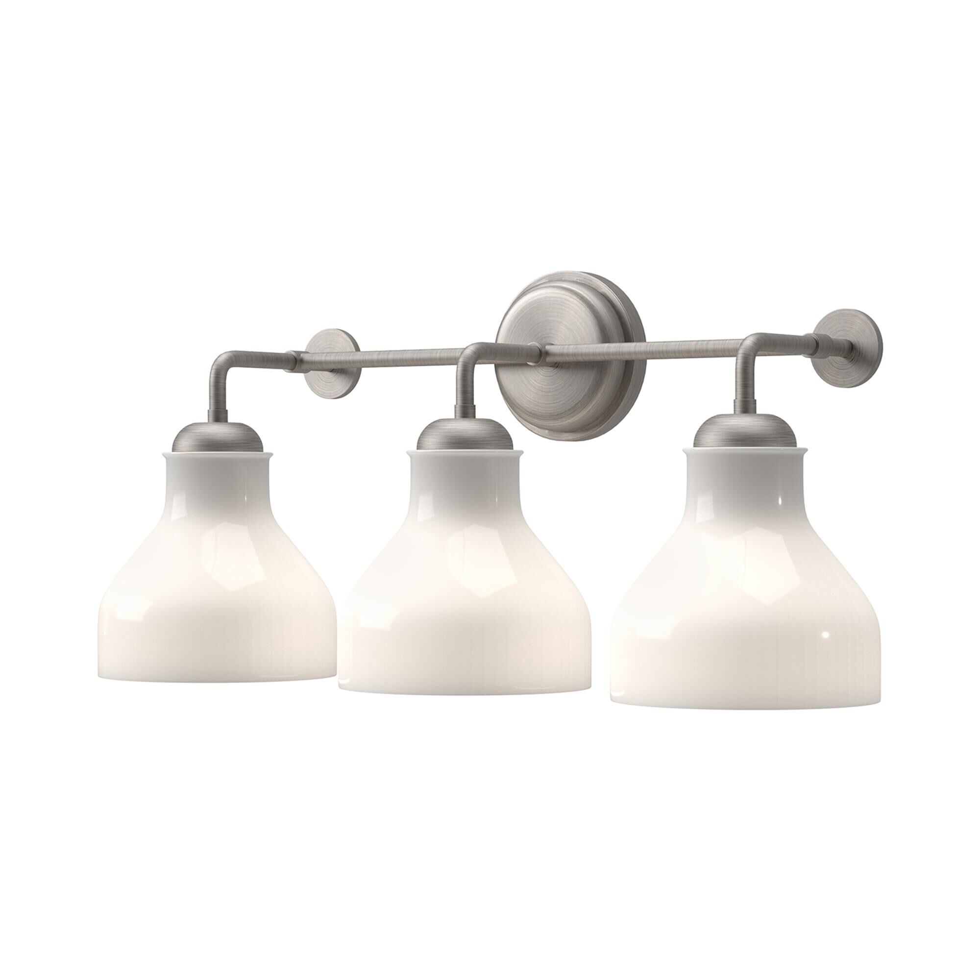 Shown in Brushed Nickel finish and Glossy Opal glass