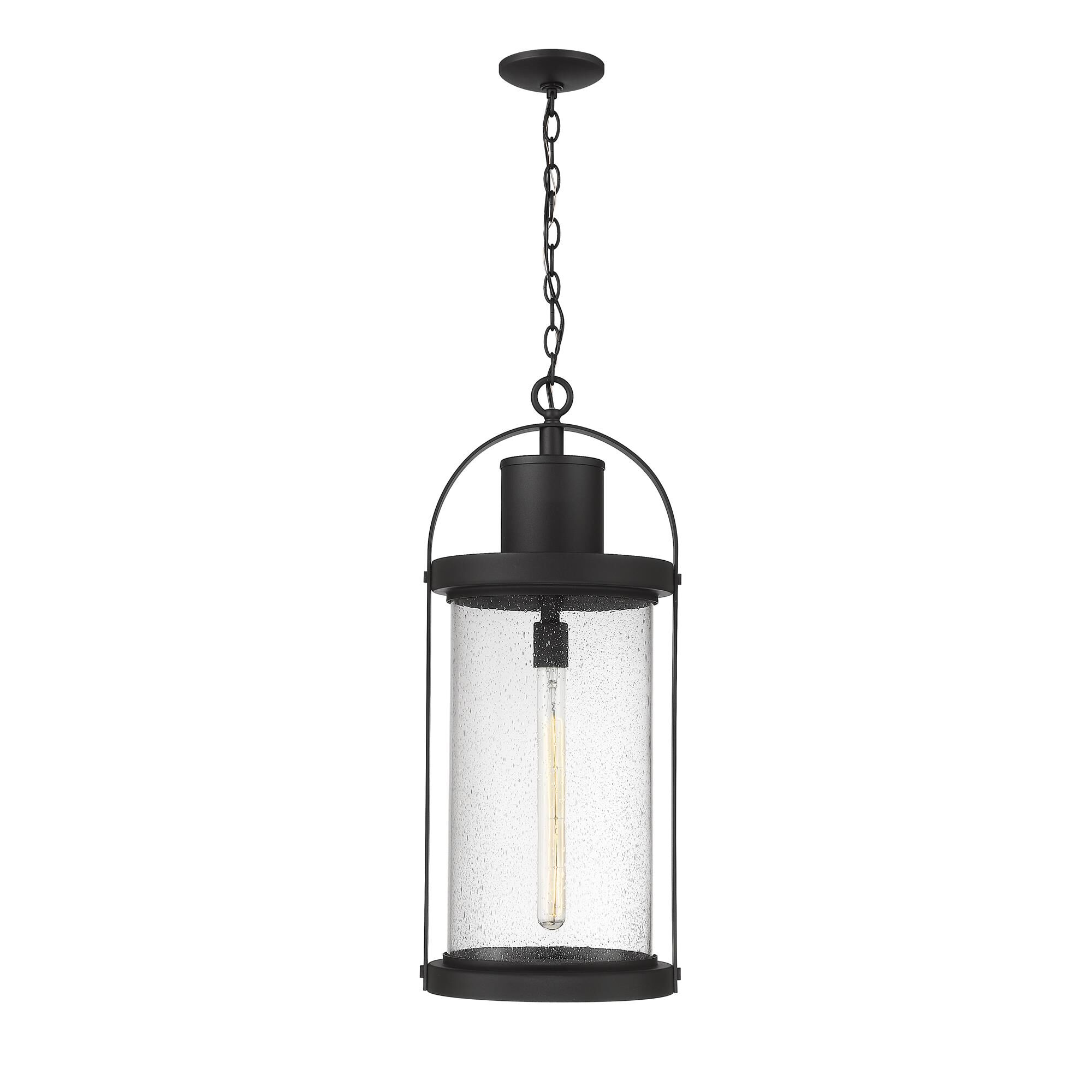 Shown in Black finish and Glass shade