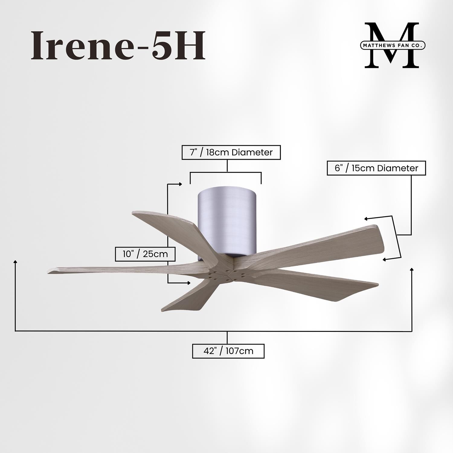 Irene 42 Inch Flush Mount Fan by Matthews Fan Company