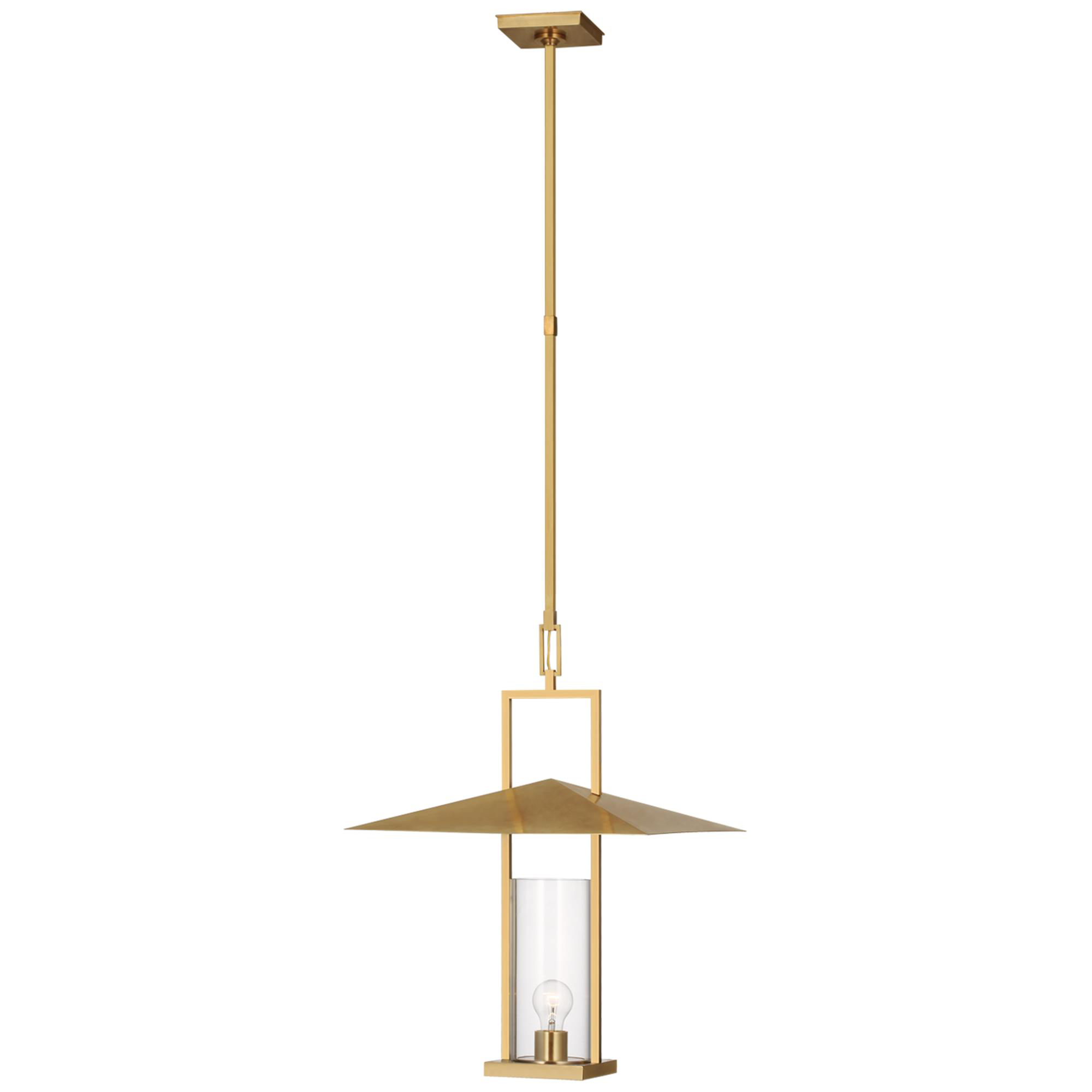 Shown in Antique Brass finish and Clear glass
