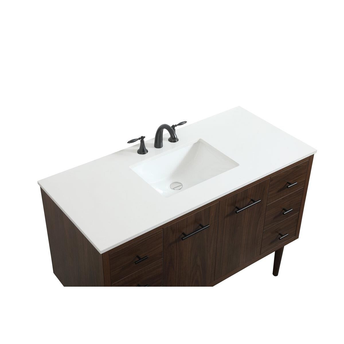 Shown in Walnut finish and No Backsplash accent