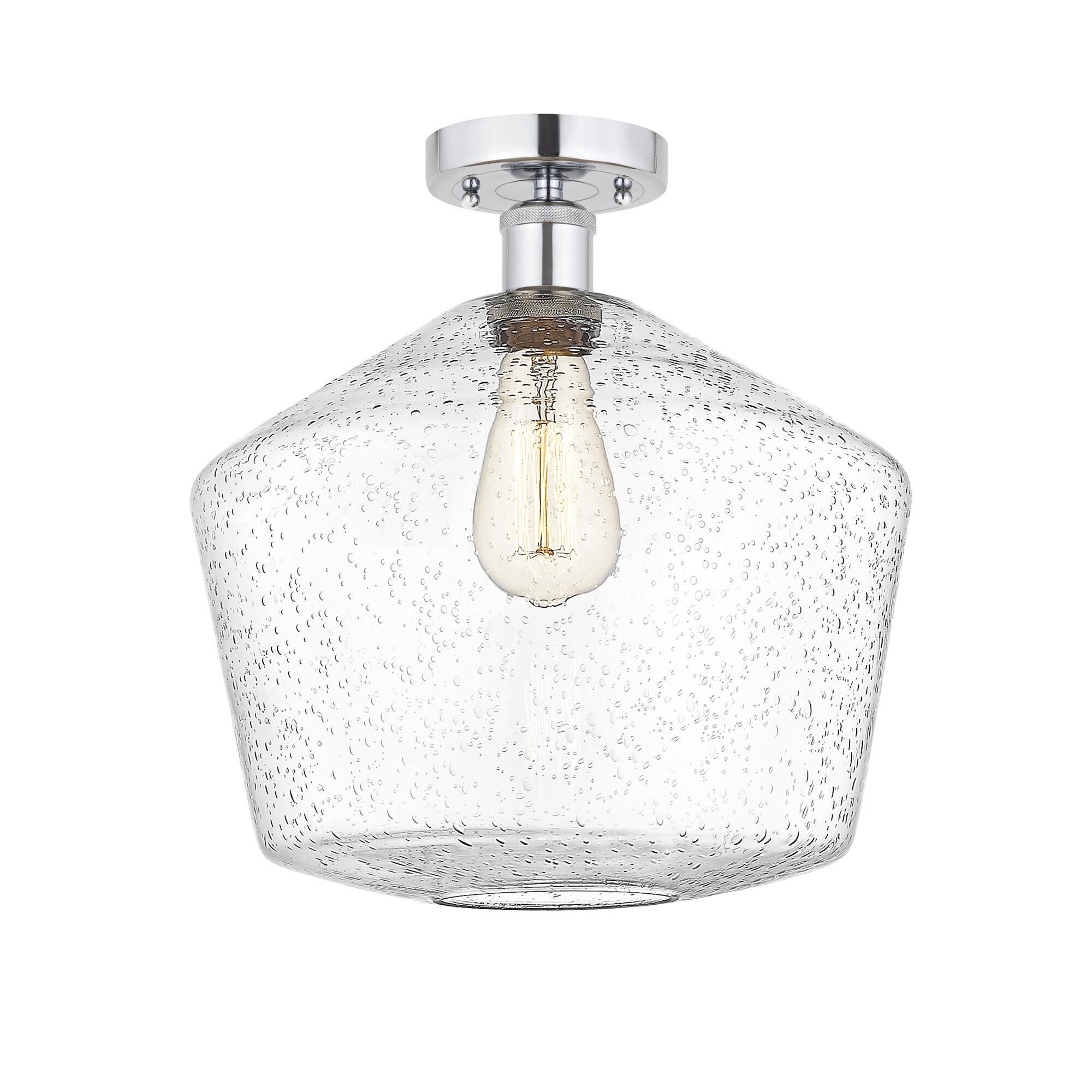 Shown in Polished Chrome, Seedy finish and Seedy glass and Seedy Glass shade