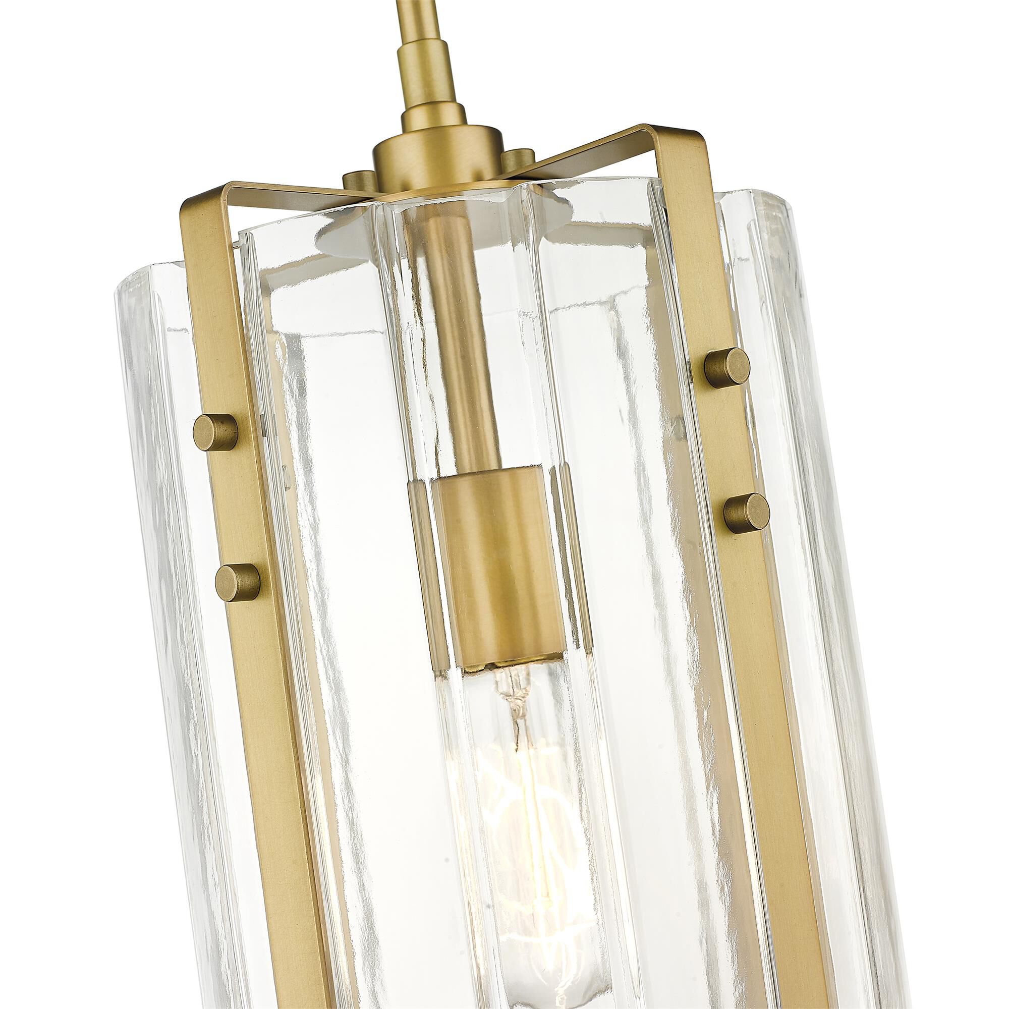 Shown in Rubbed Brass finish and Clear glass and Clear shade