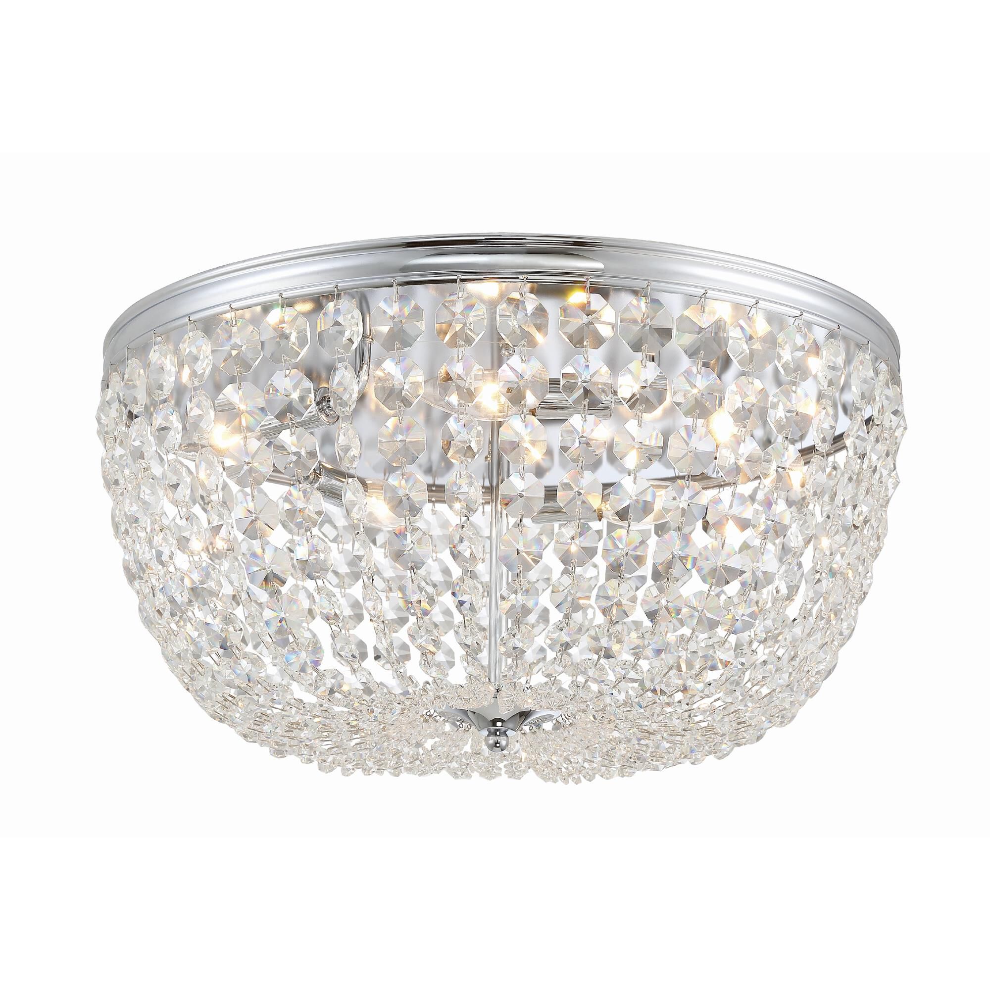 Shown in Polished Chrome finish and Hand Cut crystal