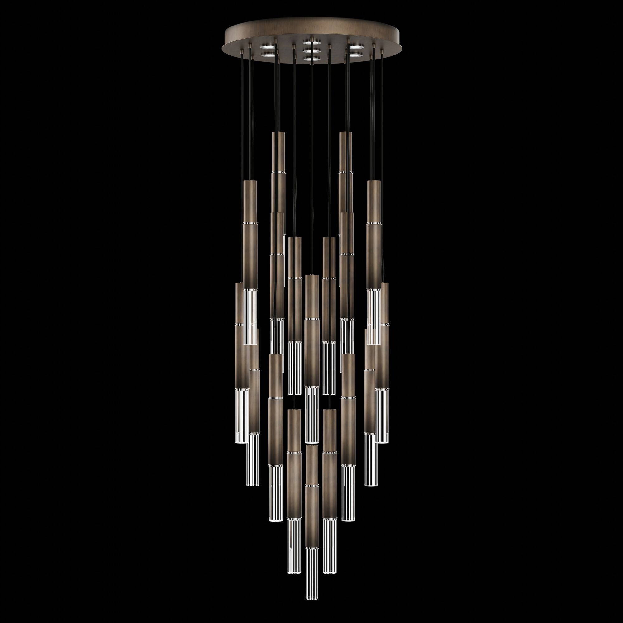 Shown in Bronze finish and True crystal and False glass