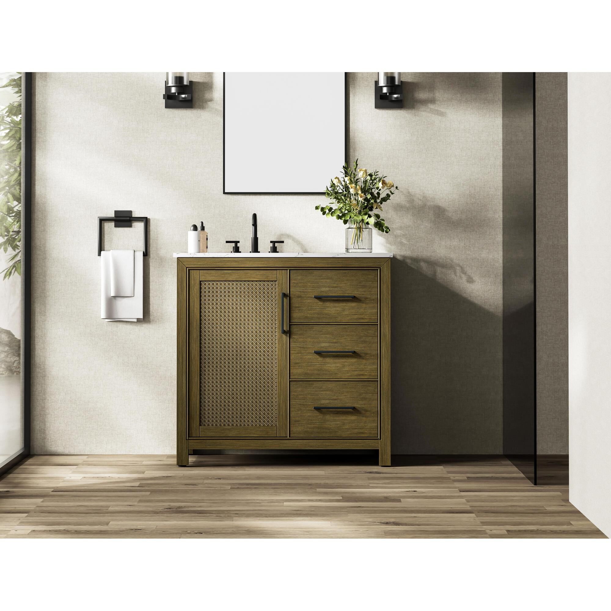 Shown in Hazel Oak finish